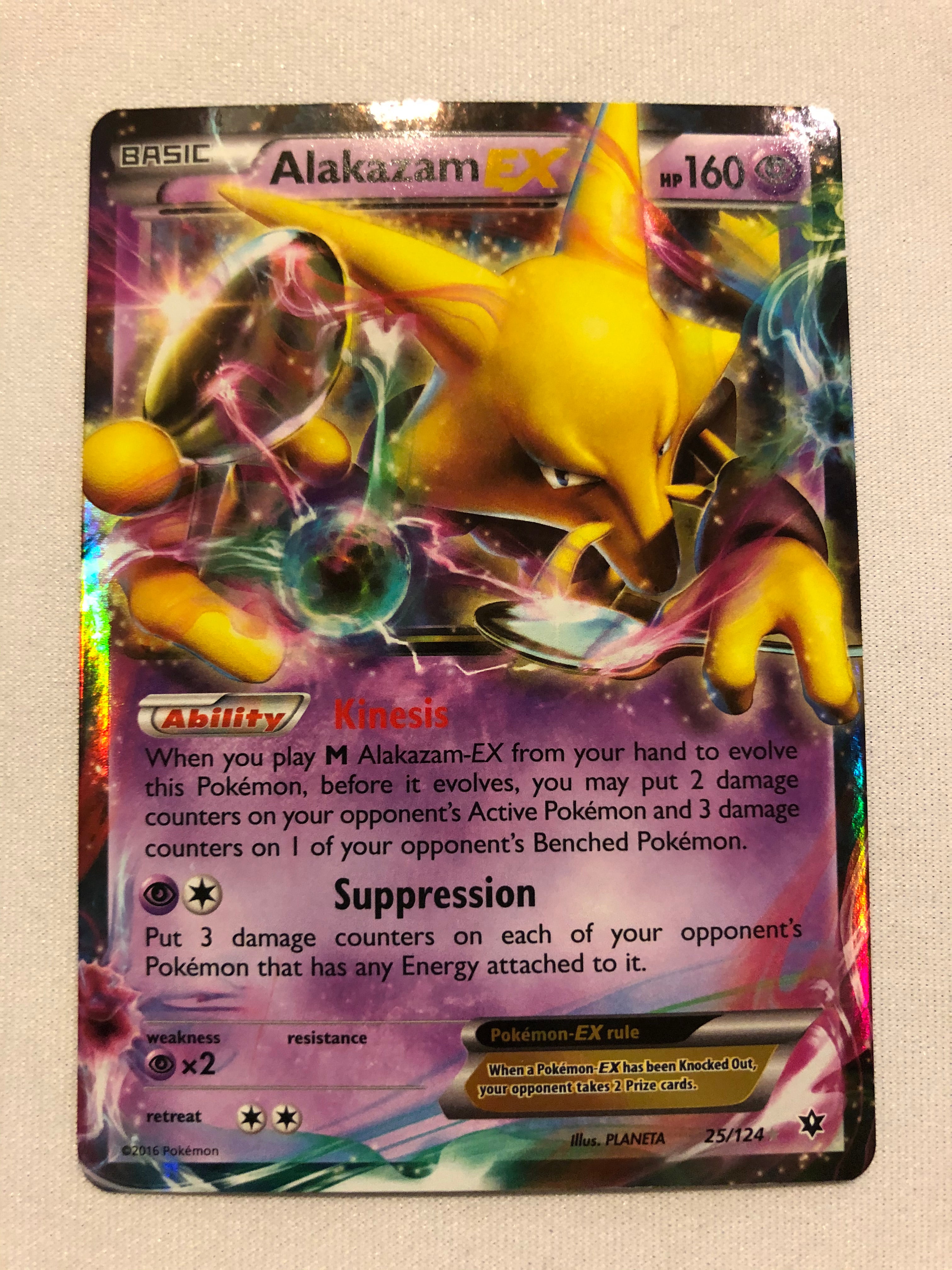 Alakazam EX 25/124 Fates Collide Holo Ultra Rare Pokemon Card Near Min