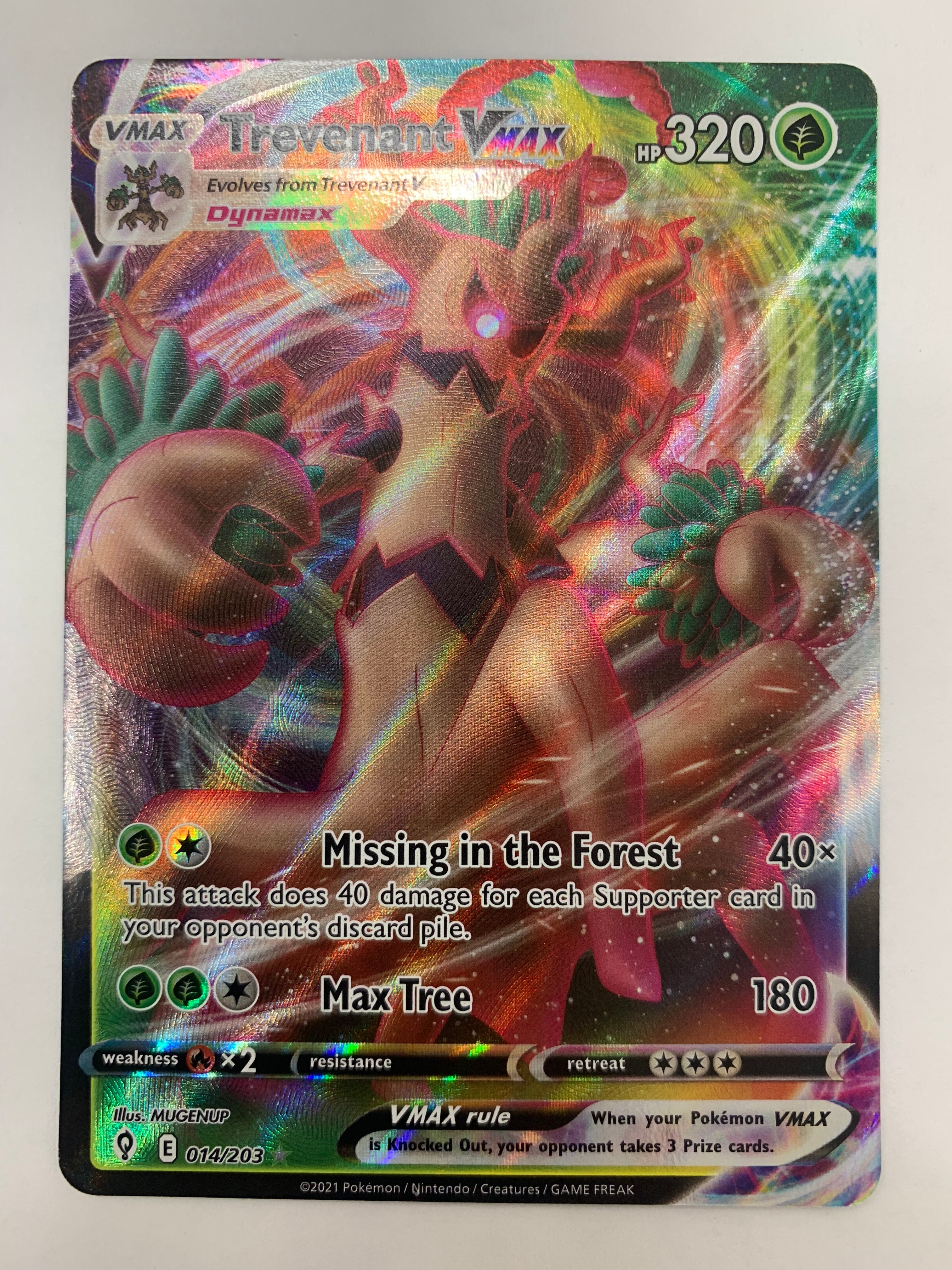 Trevenant Vmax 014/203 Evolving Skies Full Art Ultra Rare Pokemon Card Trevenant Vmax 014/203 Evolving Skies Full Art Ultra Rare Pokemon Card