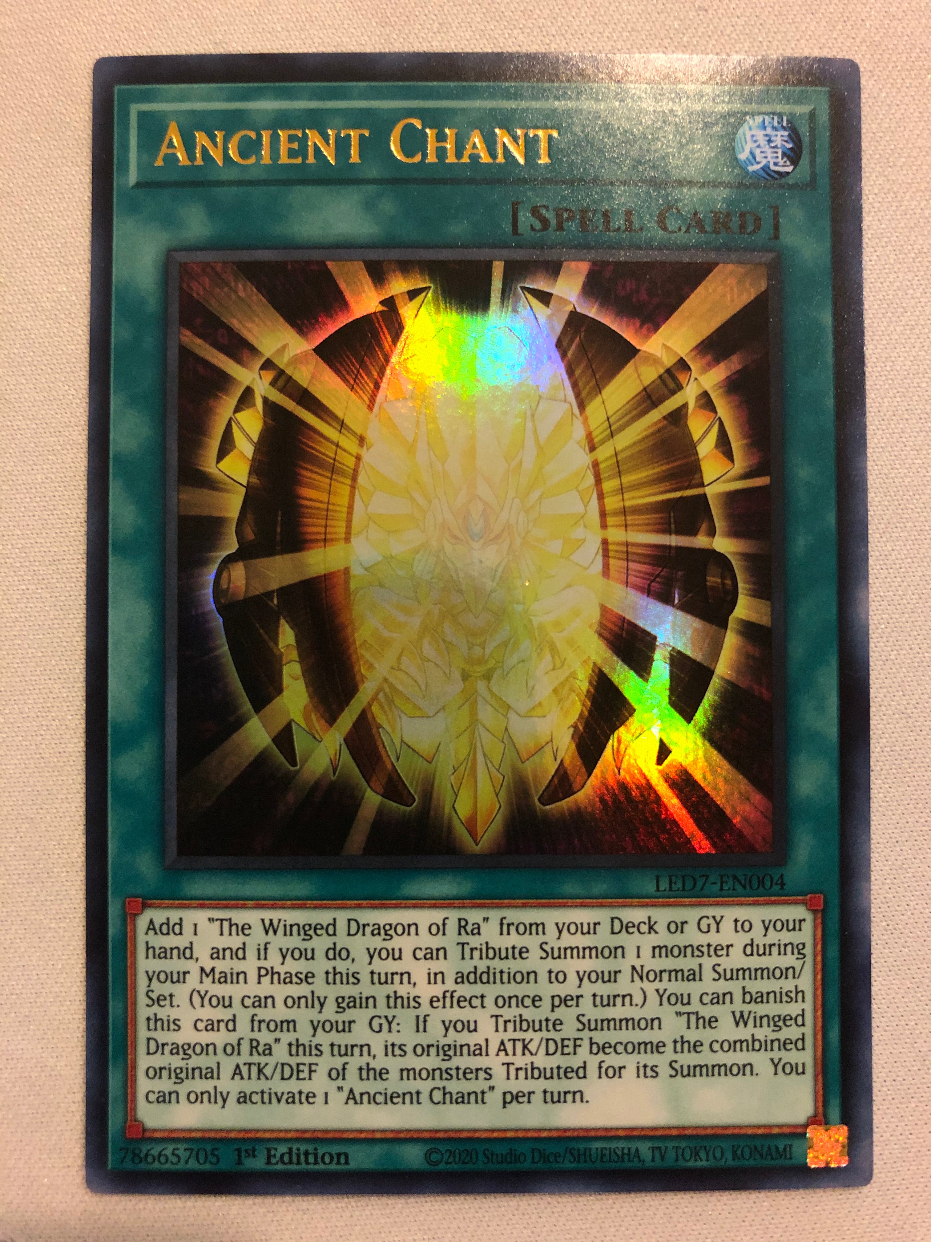 Yugioh Ancient Chant LED7-EN004 Ultra Rare 1st Edition Near Mint