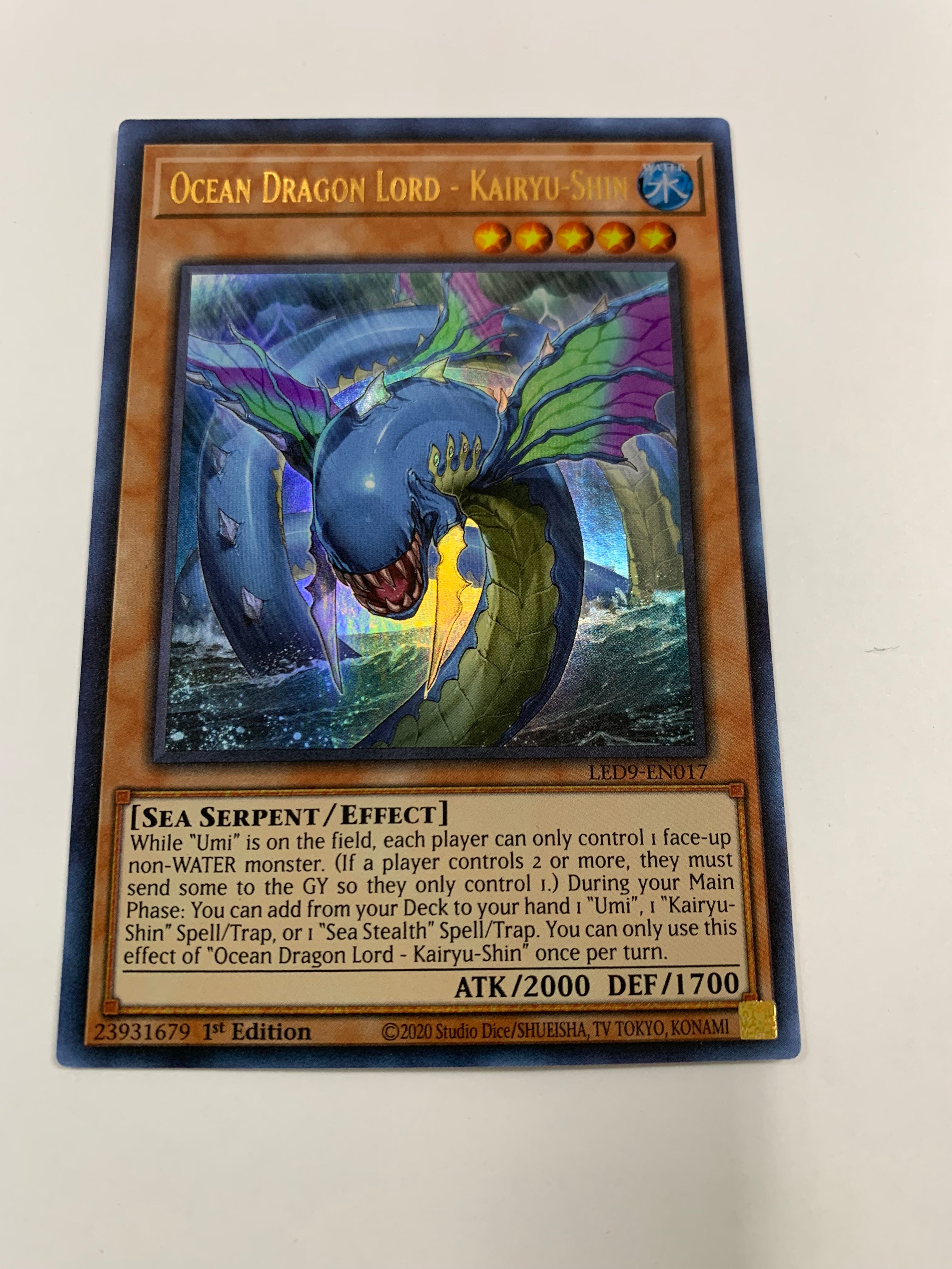 Yugioh Ocean Dragon Lord - Kairyu-Shin LED9-EN017 1st Edition Ultra Ra Yugioh Ocean Dragon Lord - Kairyu-Shin LED9-EN017 1st Edition Ultra Ra