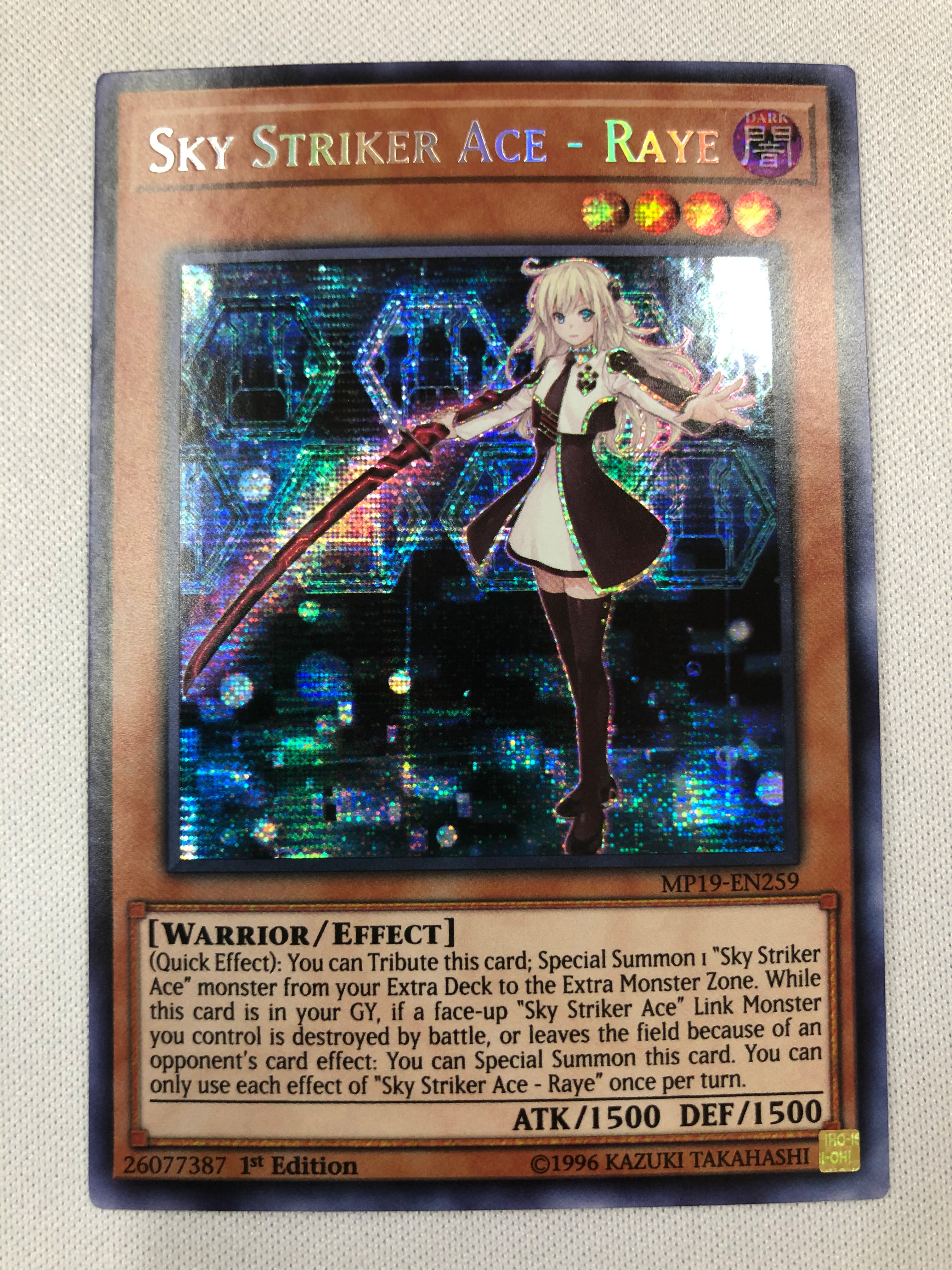 Yugioh Sky Striker Ace - Raye MP19-EN259 1st Edition Secret Rare Near
