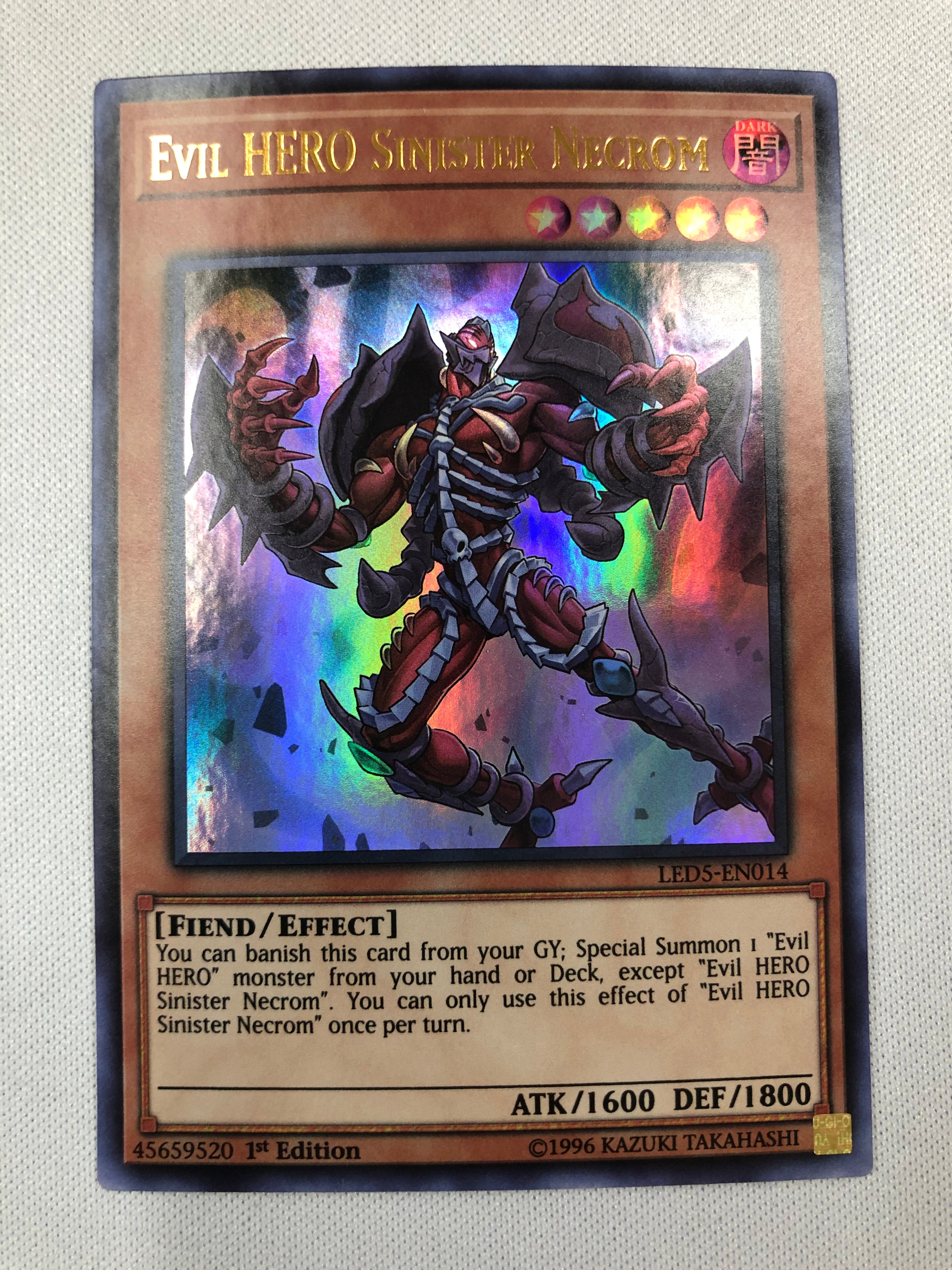 Evil HERO Sinister Necrom LED5-EN014 Ultra Rare 1st Edition Yugioh TCG
