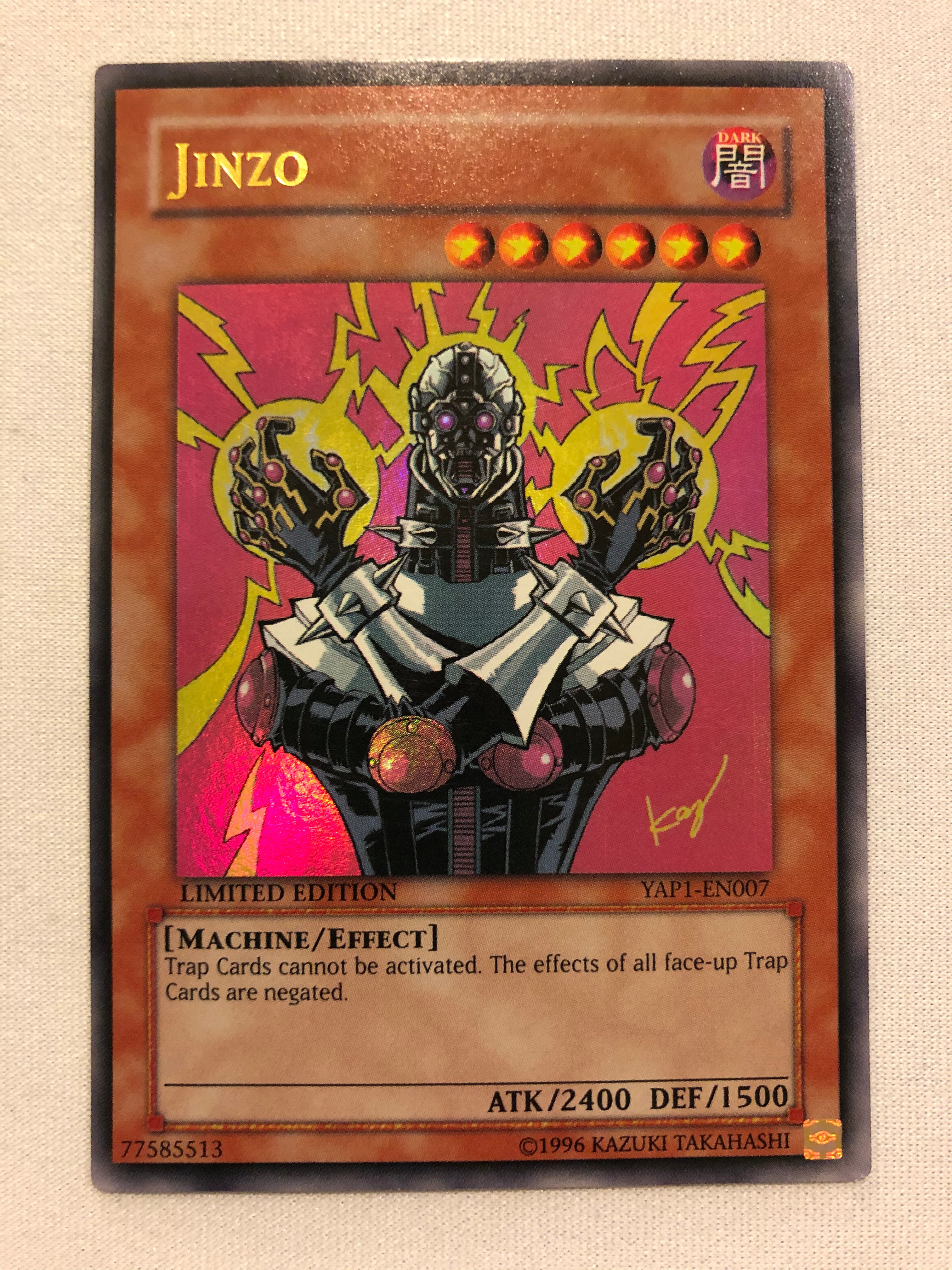 Yugioh Jinzo YAP1-EN007 Ultra Rare Anniversary Pack Pokemon Card Near