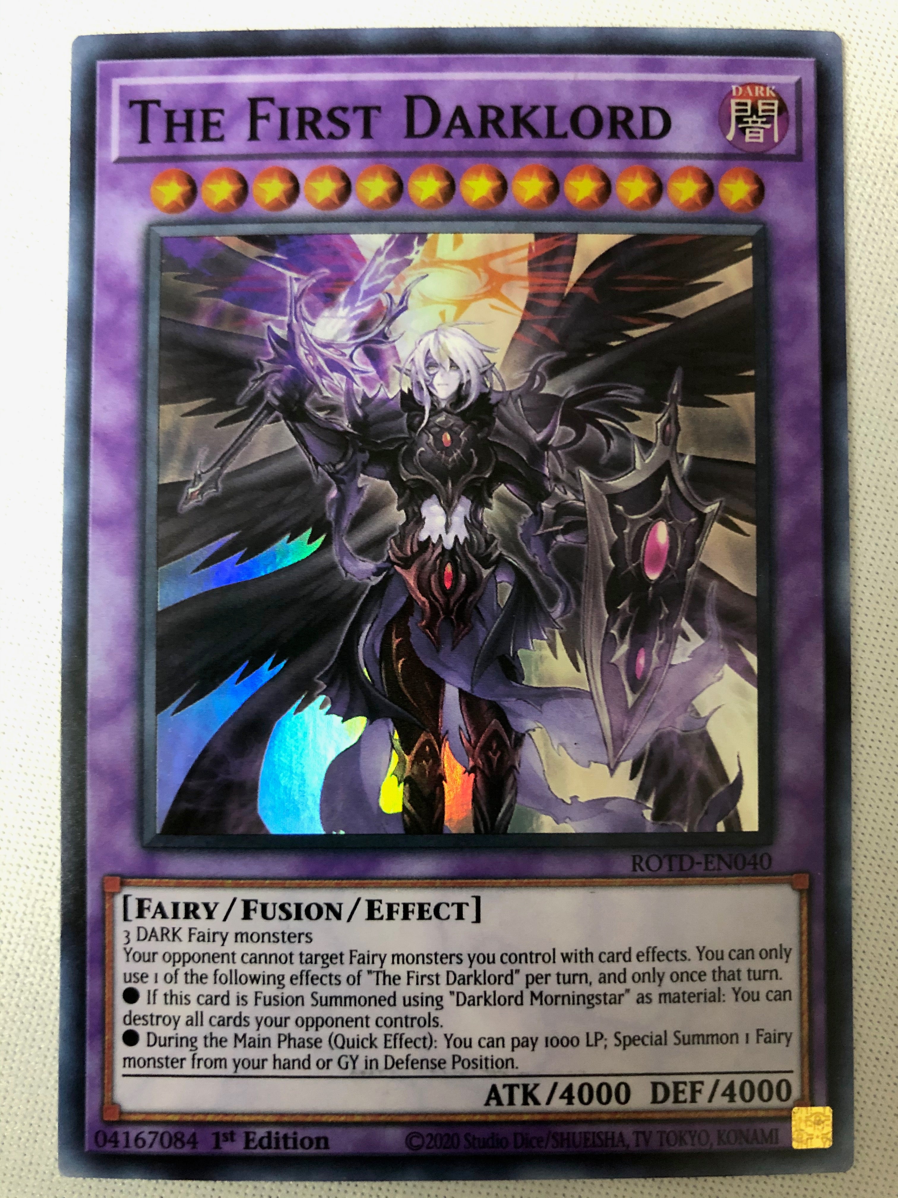 Yugioh The First Darklord ROTD-EN040 Super Rare 1st Edition Near Mint Yugioh The First Darklord ROTD-EN040 Super Rare 1st Edition Near Mint