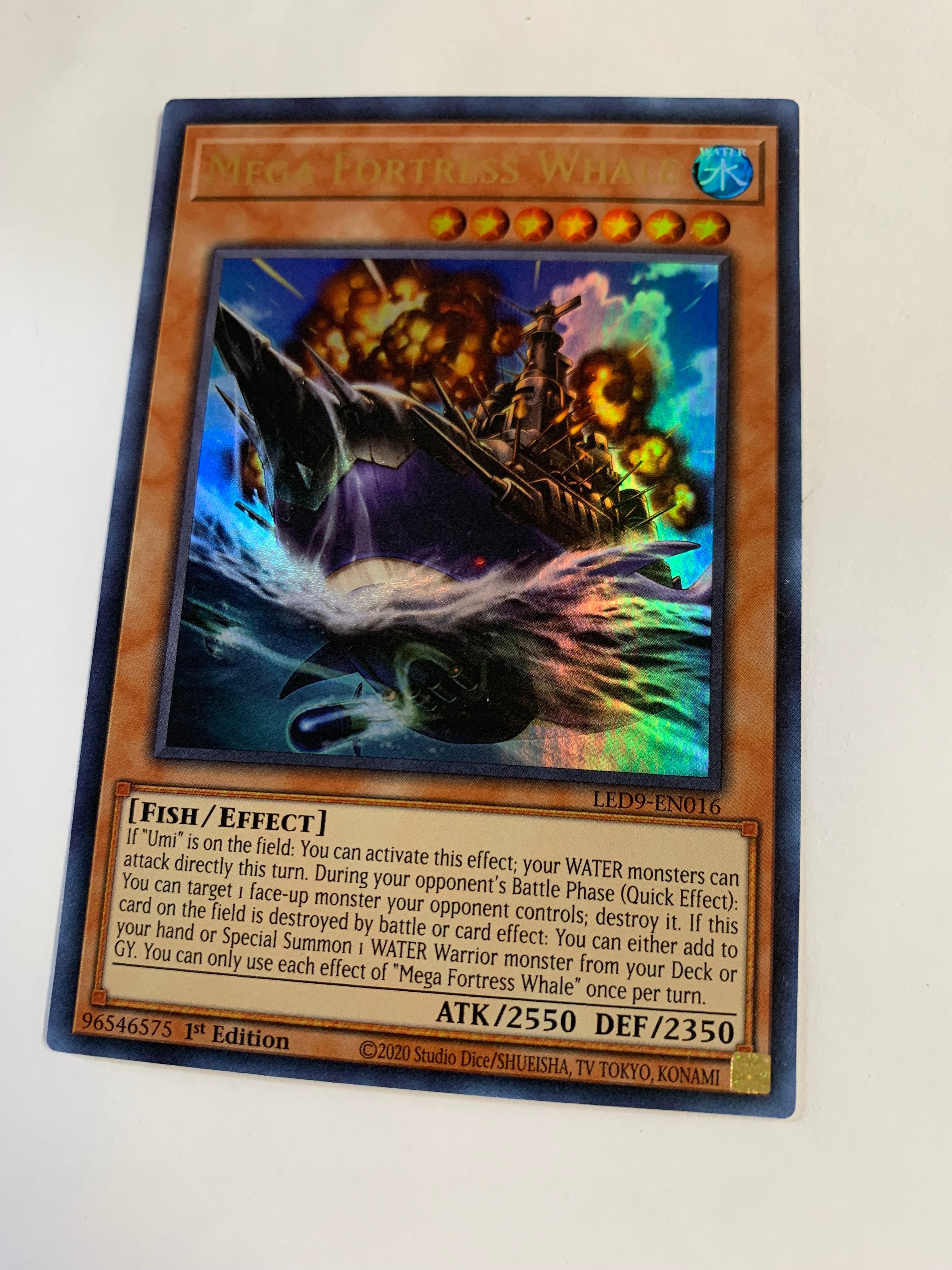 fortress whale yugioh card Yugioh Mega Fortress Whale LED9-EN016 Ultra Rare 1st Edition Near Mint