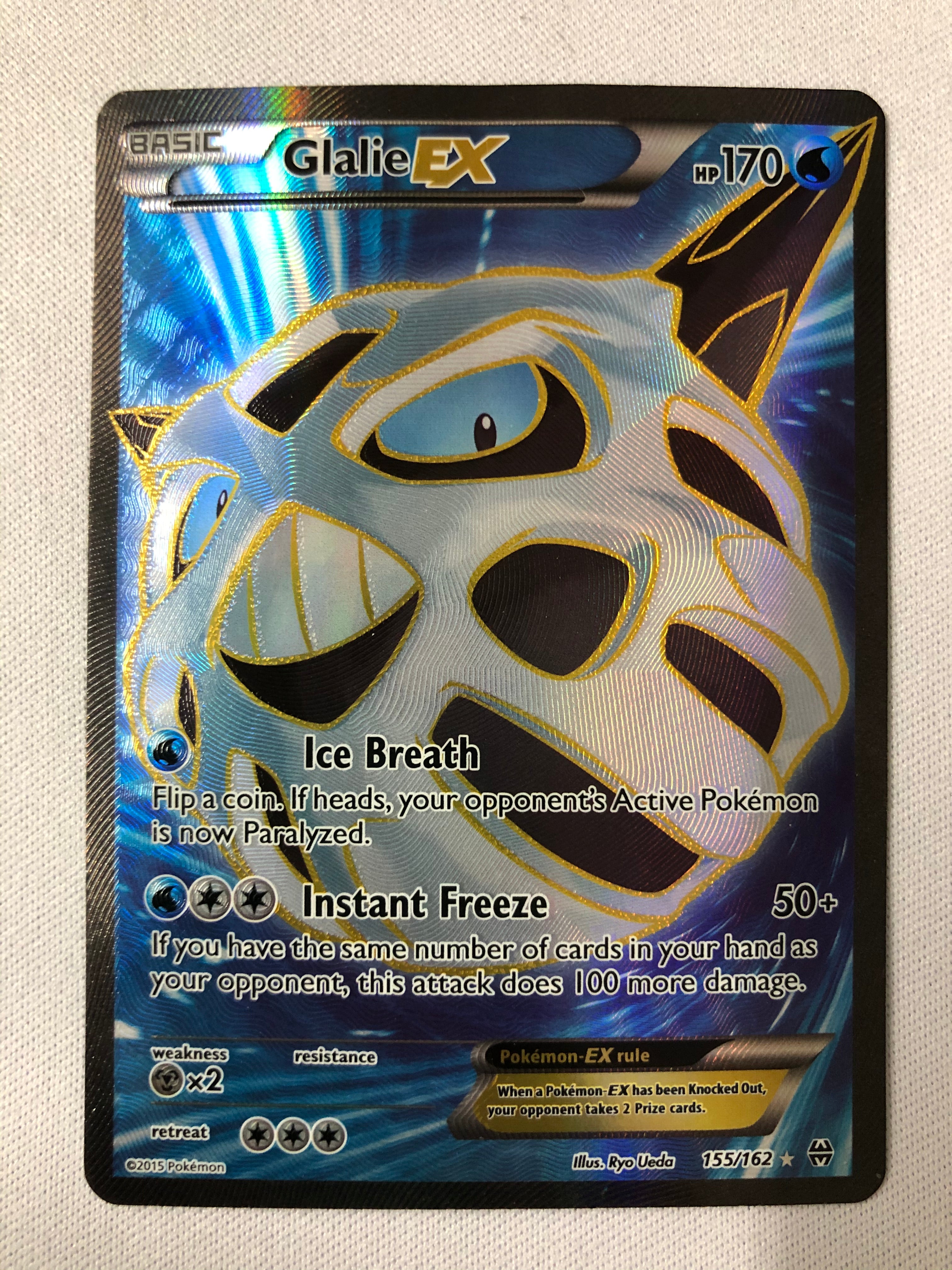 pokemon glalie card Glalie EX 155/162 TCG Breakthrough Holo Rare Pokemon Card Near Mint