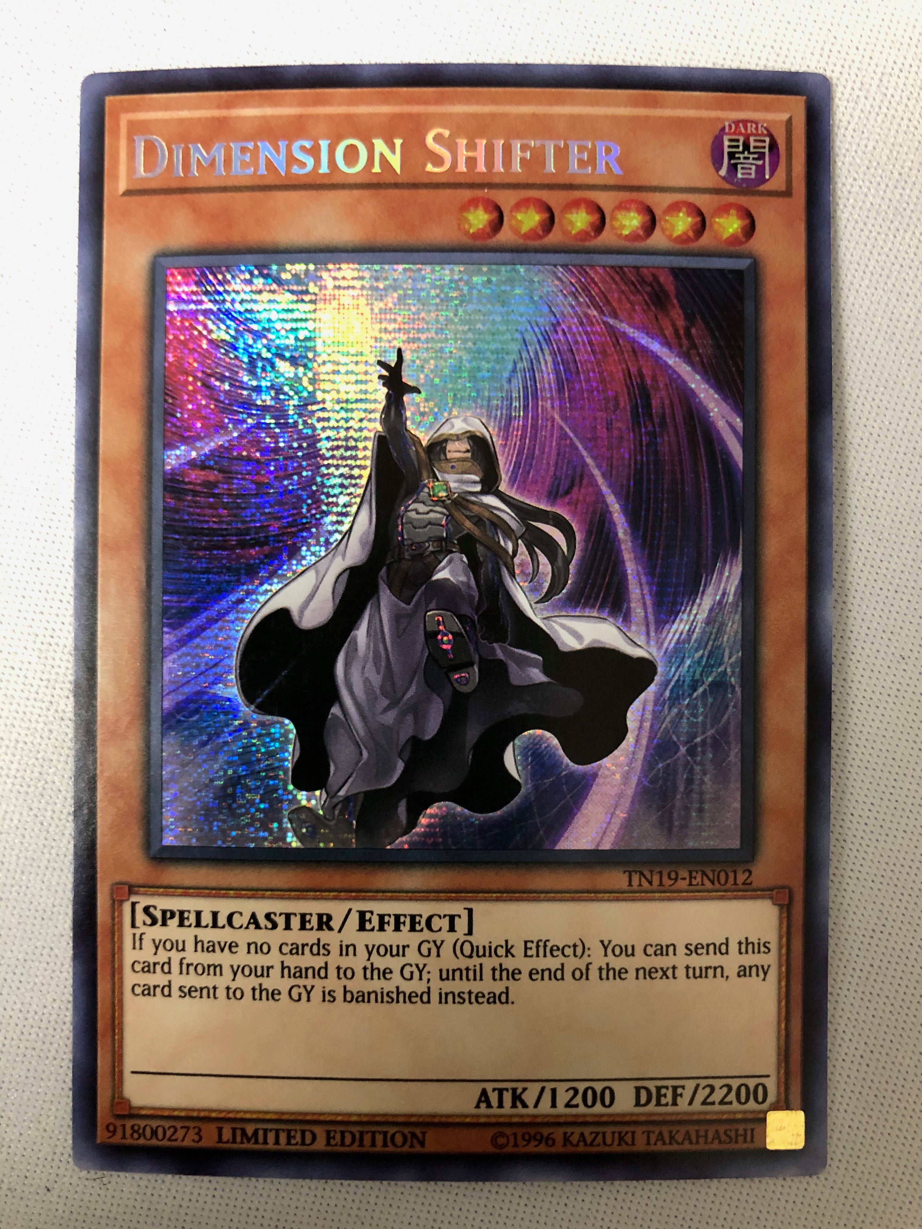 Yugioh Dimension Shifter TN19-EN012 Prismatic Secret Rare Limited Edit Yugioh Dimension Shifter TN19-EN012 Prismatic Secret Rare Limited Edit