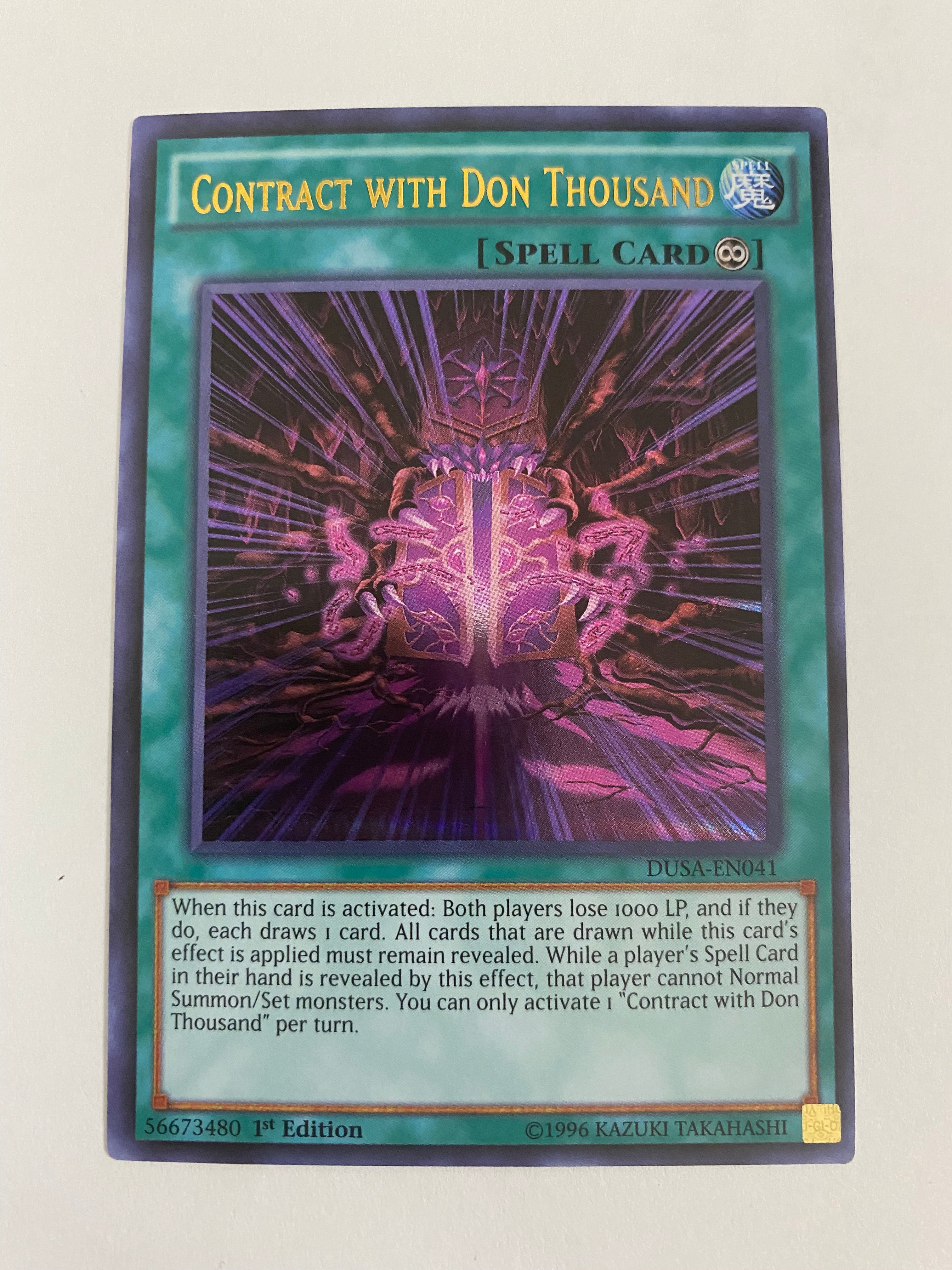 Yugioh Contract with Don Thousand DUSA-EN041 Ultra Rare 1st Edition NM Yugioh Contract with Don Thousand DUSA-EN041 Ultra Rare 1st Edition NM