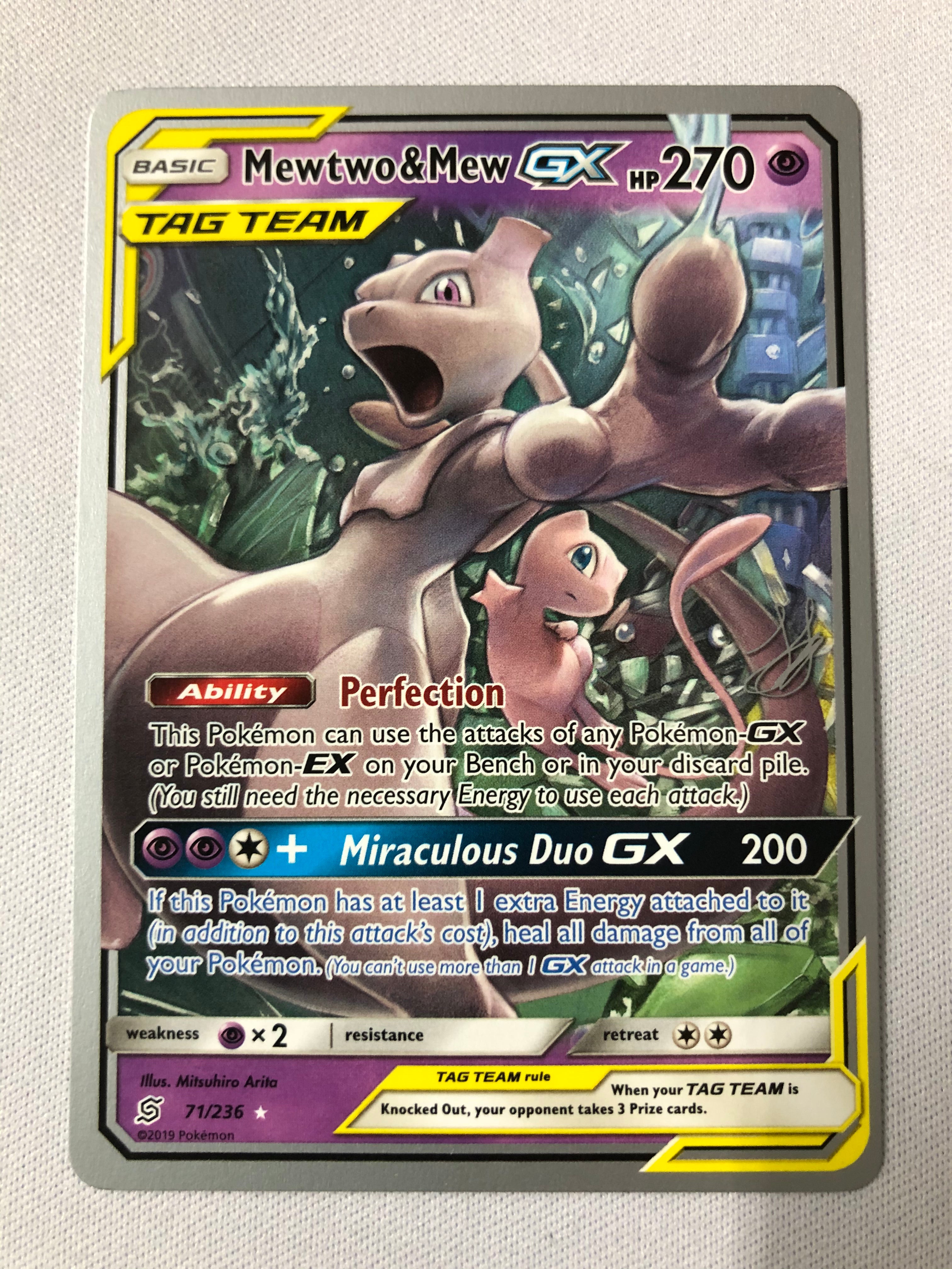 Mewtwo & Mew GX 71/236 Unified Minds World Championships Pokemon Cards