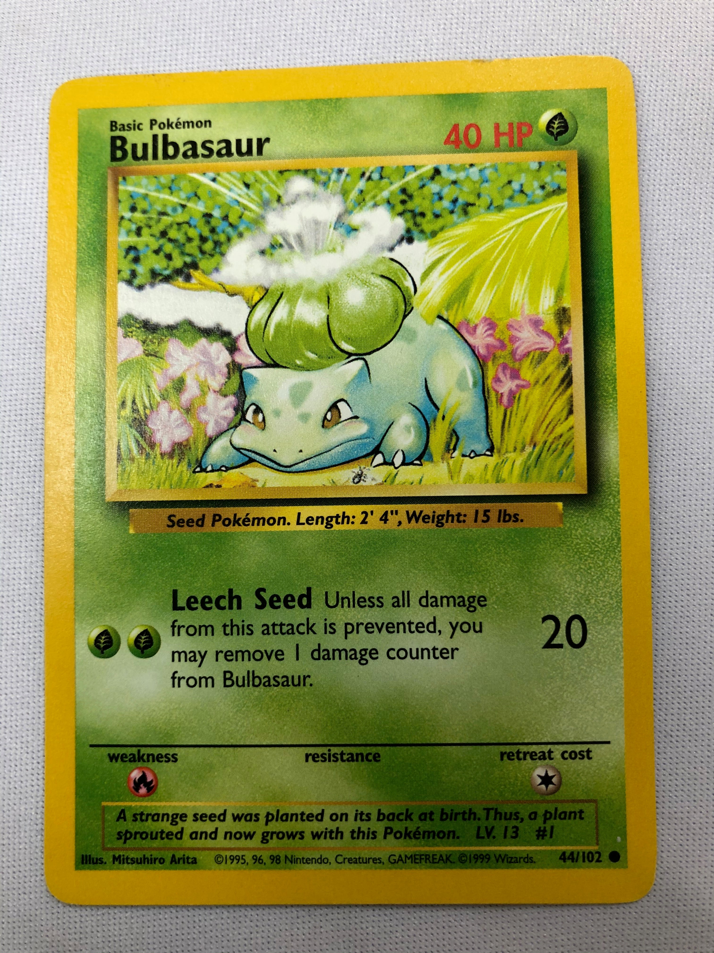 Bulbasaur 44/102 Base Set Uncommon Unlimited Pokemon Card NM