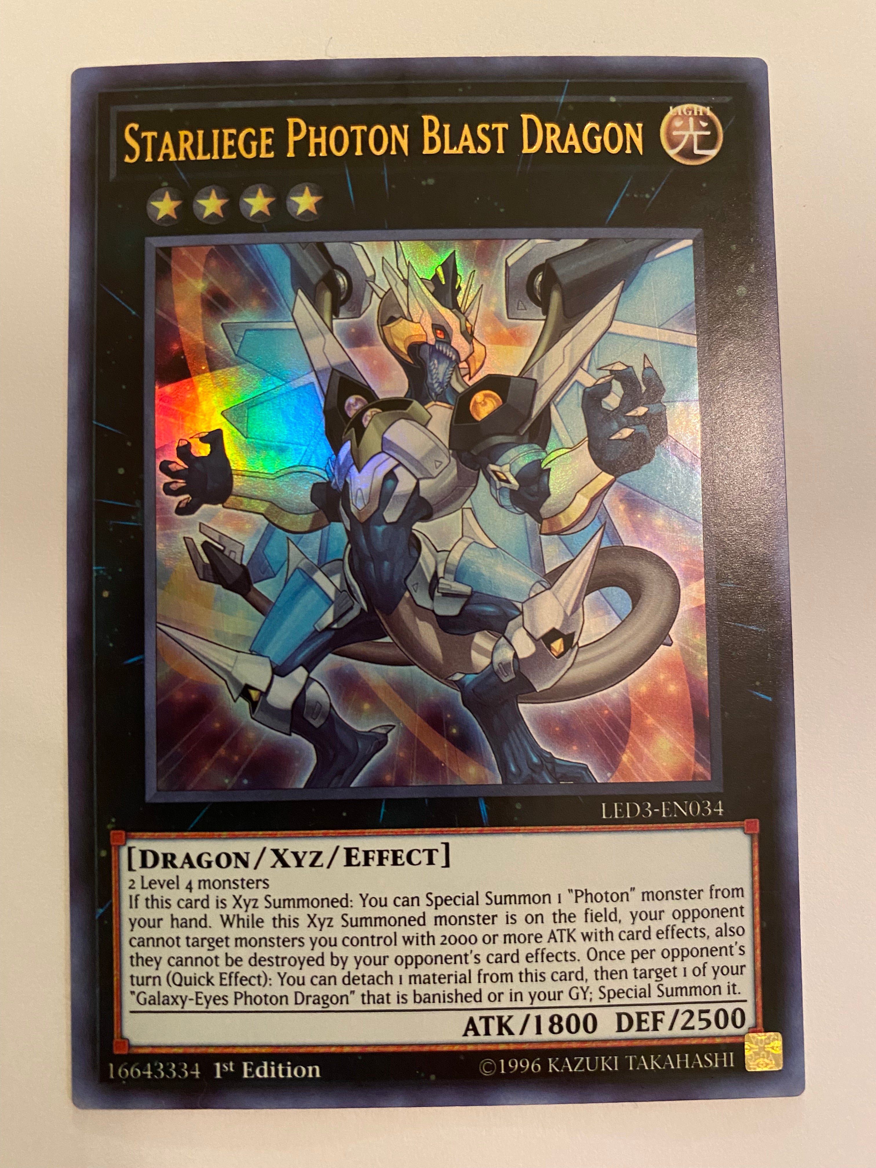 Yugioh Starliege Photon Blast Dragon LED3-EN034 Ultra Rare 1st Edition