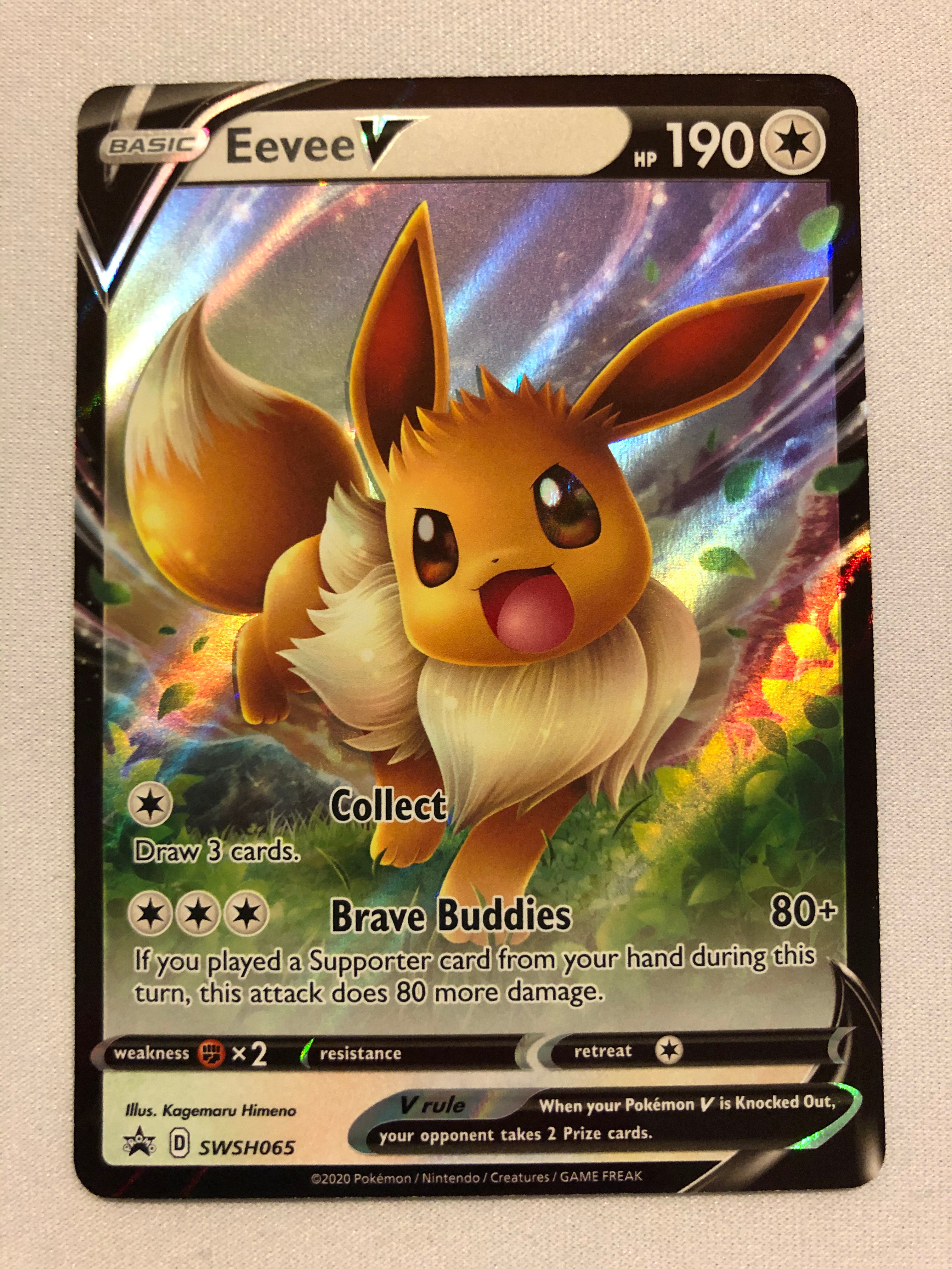  Pokemon Eevee Vmax & V - Black Star Promo - Card Lot - SWSH065  / SWSH087 - Holo Rare : Toys & Games