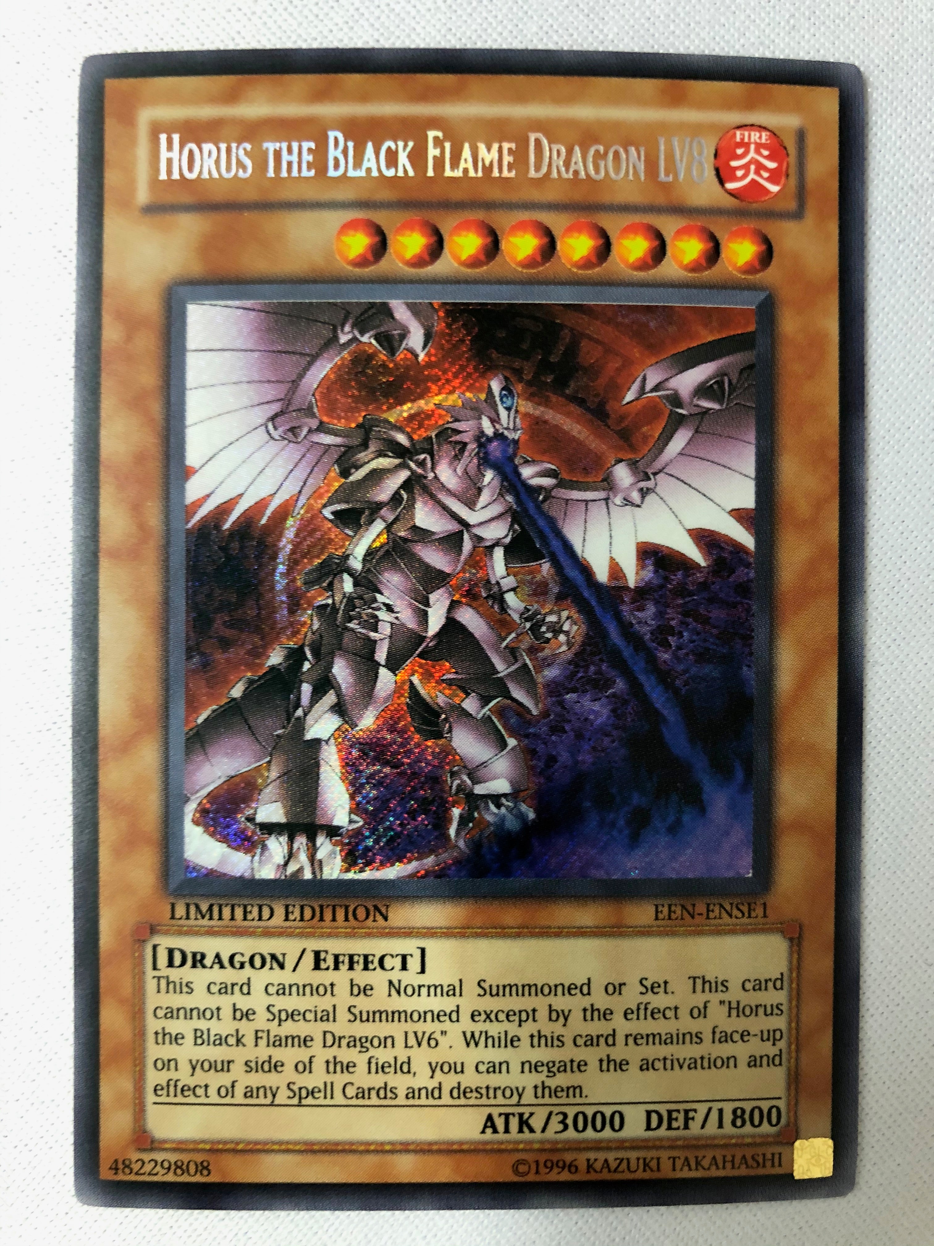 Mavin  Yugioh Horus The Black Flame Dragon LV8 EEN-ENSE1 Secret Rare  Limited Edition NM