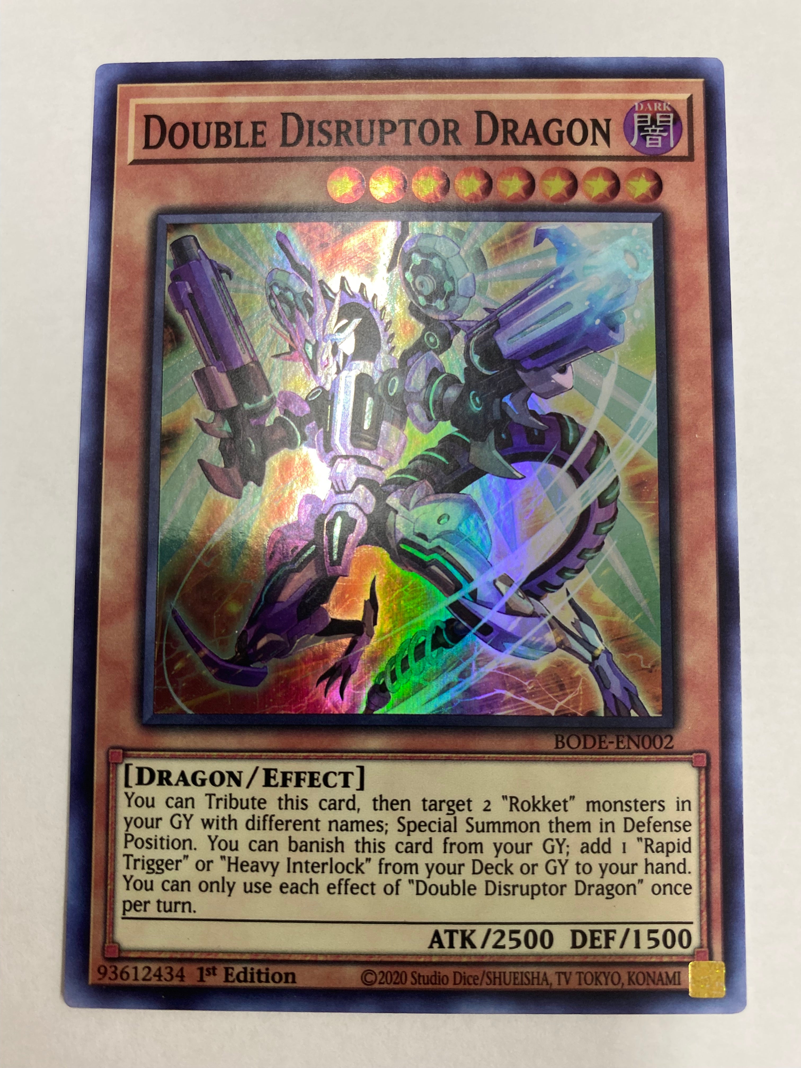Yugioh Double Disruptor Dragon BODE-EN002 Super Rare 1st Edion Near Mi