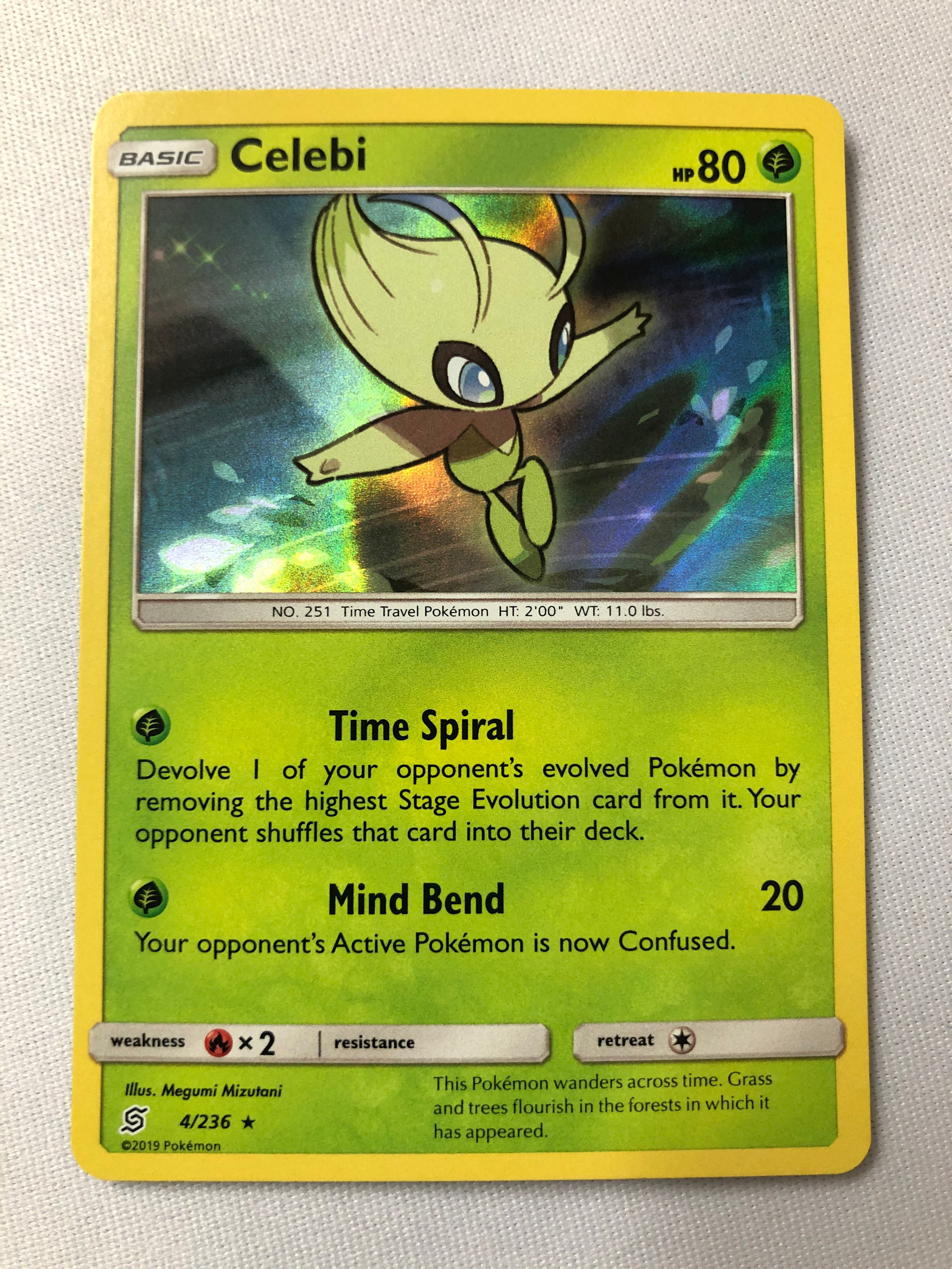 Celebi 4/236 SM Unified Minds Holo Rare Pokemon Card Near Mint Celebi 4/236 SM Unified Minds Holo Rare Pokemon Card Near Mint