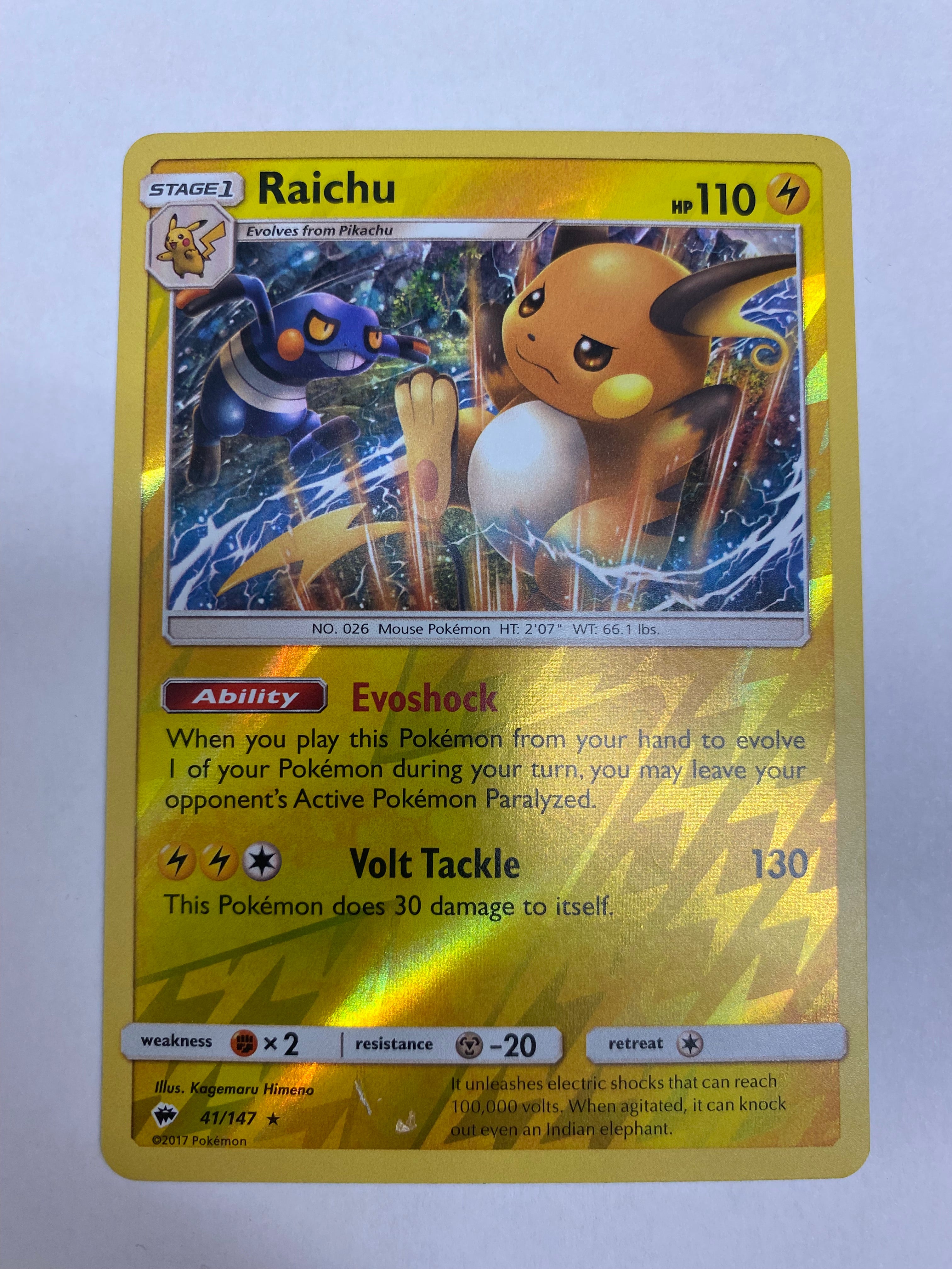 Raichu 41/147 Reverse Holo Rare Pokemon Card Near Mint Raichu 41/147 Reverse Holo Rare Pokemon Card Near Mint