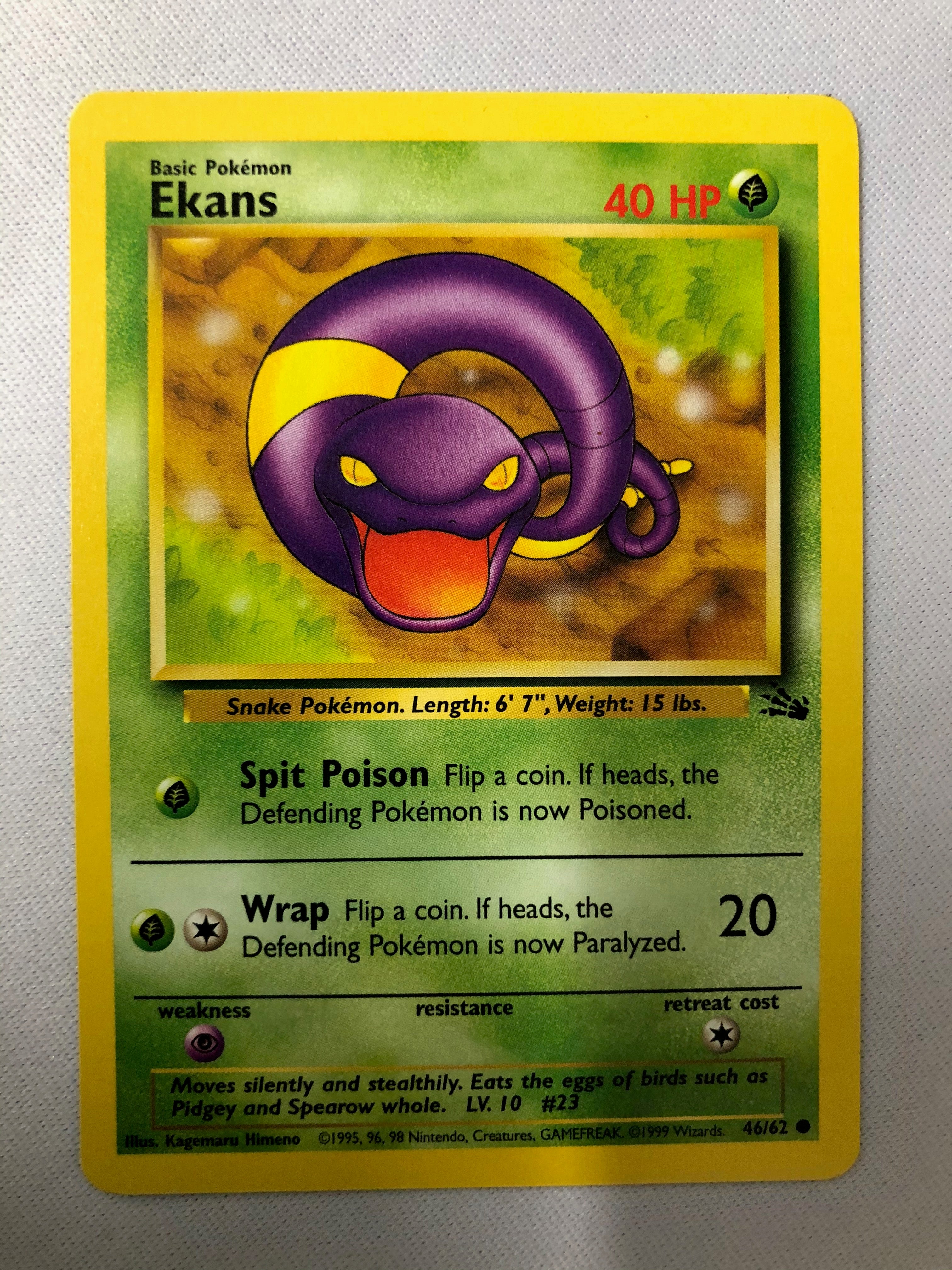 ekans pokemon card price Ekans 46/62 Fossil Set Pokémon Card Near Mint