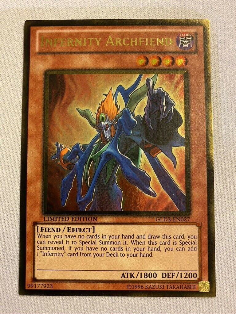 Yugioh Infernity Archfiend GLD3-EN027 Limited Edition Gold Rare Near M Yugioh Infernity Archfiend GLD3-EN027 Limited Edition Gold Rare Near M