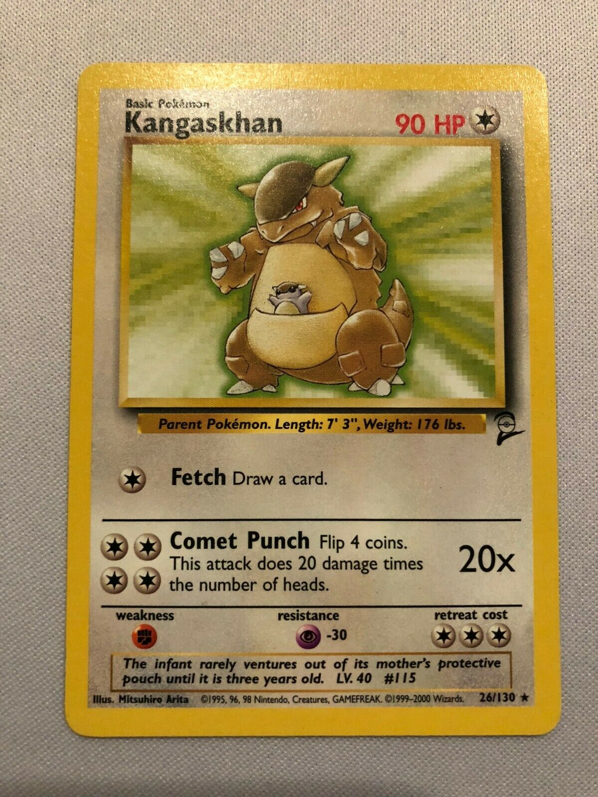 holographic kangaskhan pokemon card value Kangaskhan 26/130 Non-Holo Rare Base Set 2 Pokemon Card Near Mint