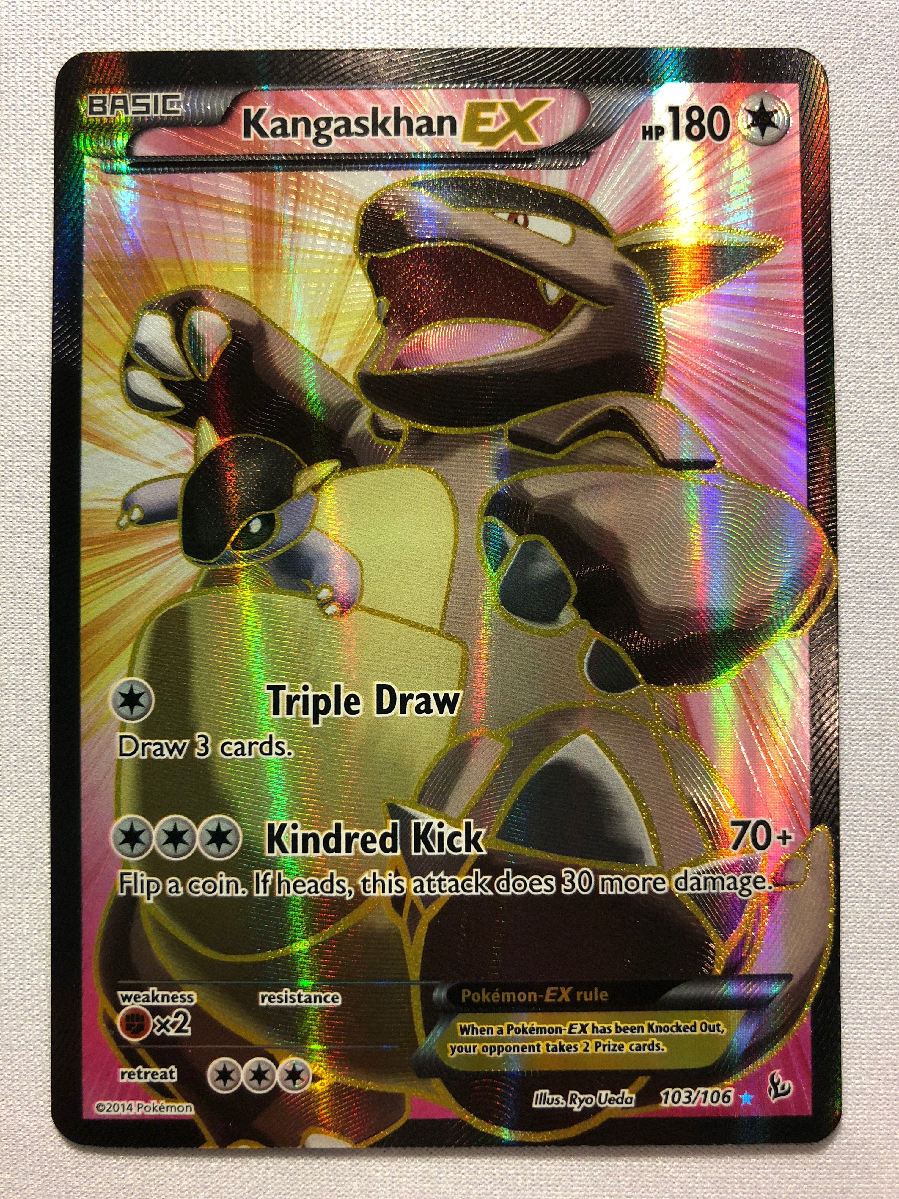 Kangaskhan EX 103/106 Full Art Holo Ultra Rare XY Flashfire Pokemon Ca Kangaskhan EX 103/106 Full Art Holo Ultra Rare XY Flashfire Pokemon Ca