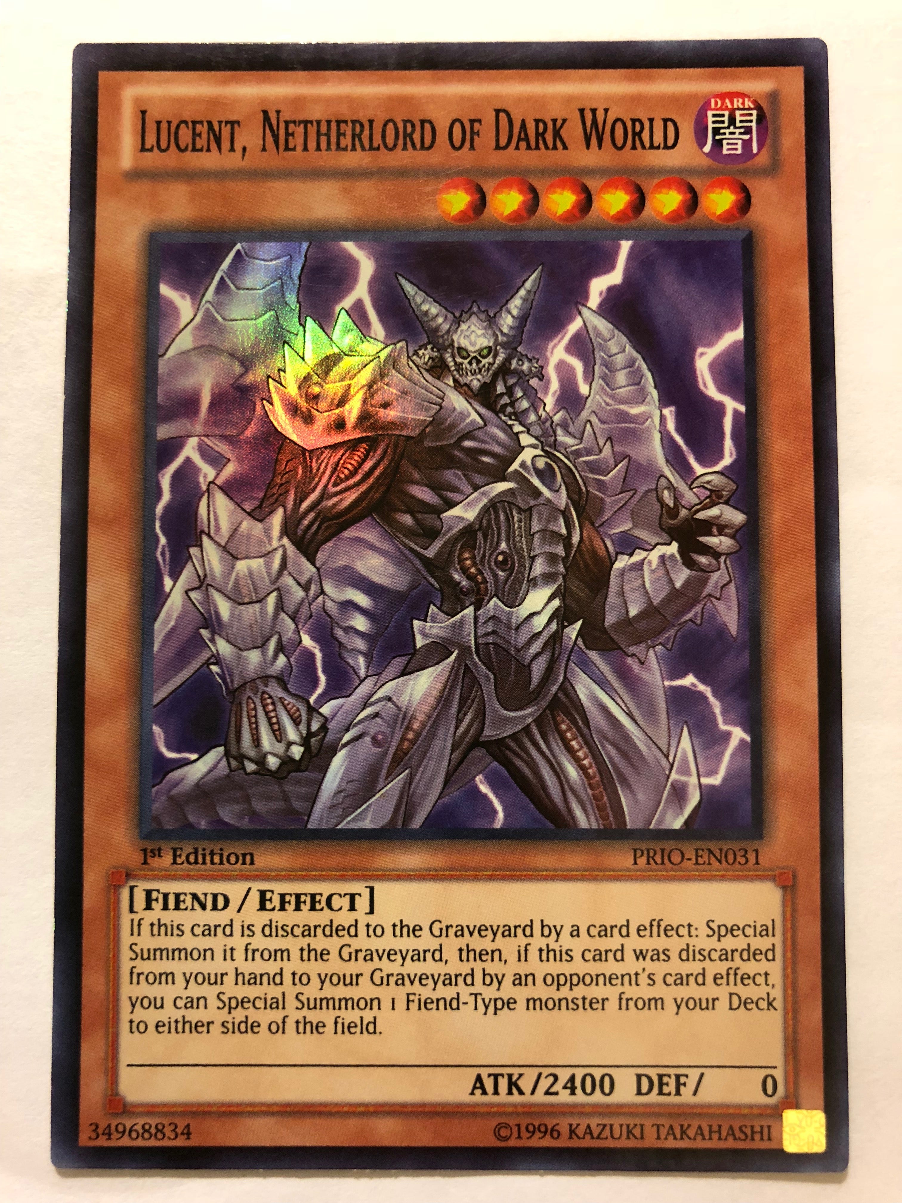 Yugioh Lucent, Netherlord of Dark World PRIO-EN031 Super Rare 1st Edit