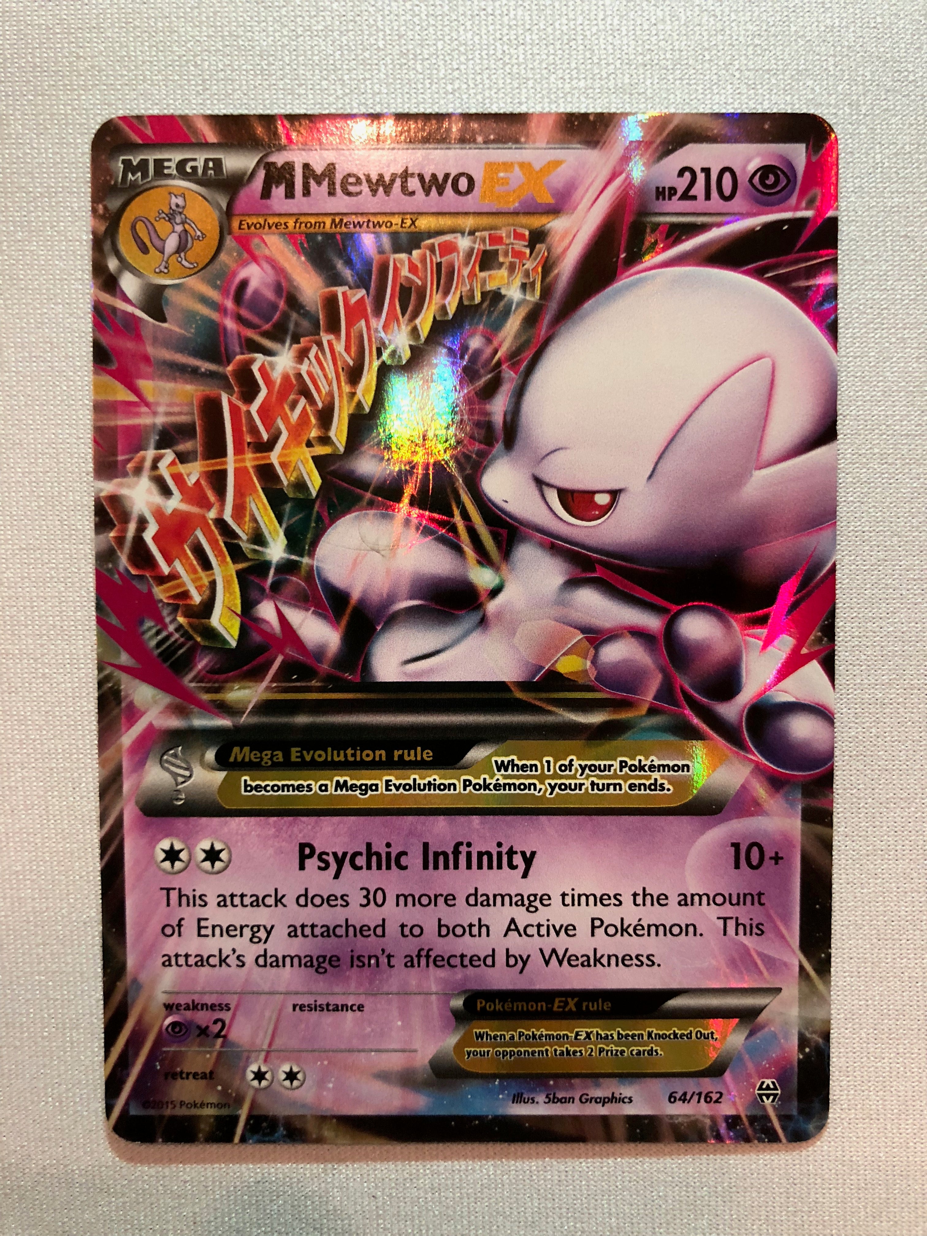 Mega M Mewtwo EX 64/162 XY Breakthrough Holo Rare Pokemon Card Near Mi Mega M Mewtwo EX 64/162 XY Breakthrough Holo Rare Pokemon Card Near Mi