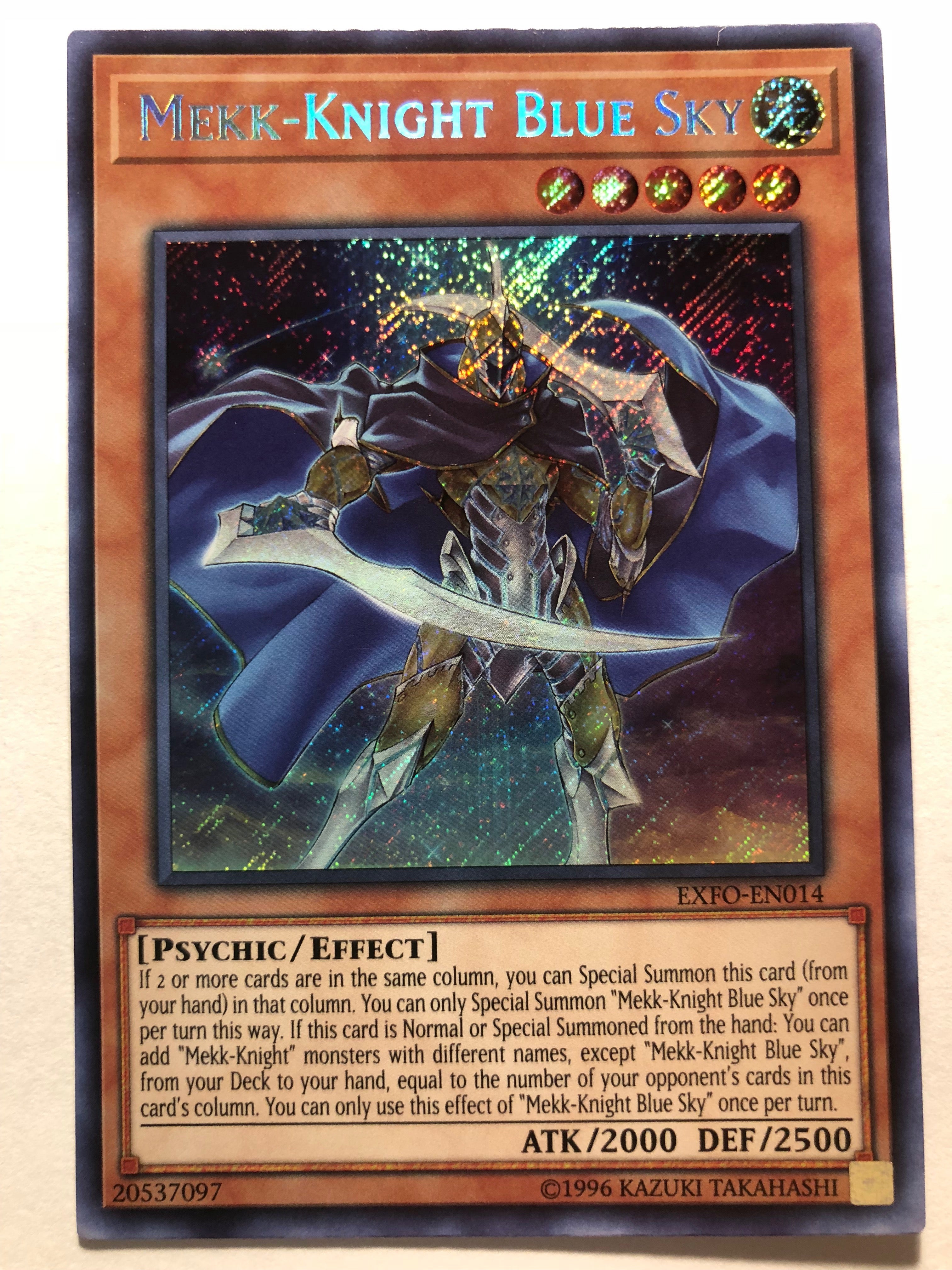 yugioh mekk knight cards Yugioh Mekk-Knight Blue Sky EXFO-EN014 Secret Rare 1st Edition Near Mi