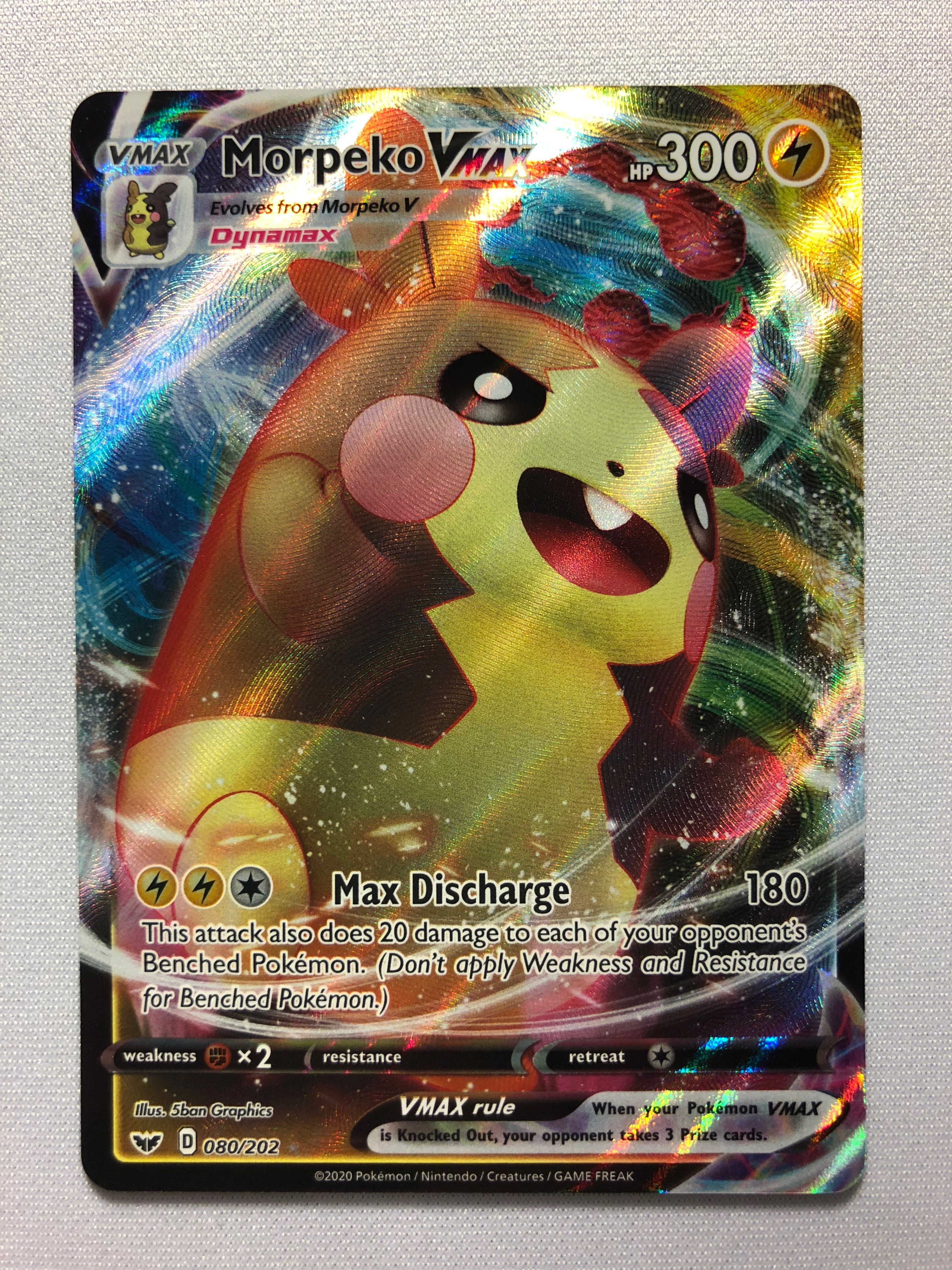 Morpeko VMAX 080/202 Holo Rare Pokemon Card Near Mint Morpeko VMAX 080/202 Holo Rare Pokemon Card Near Mint