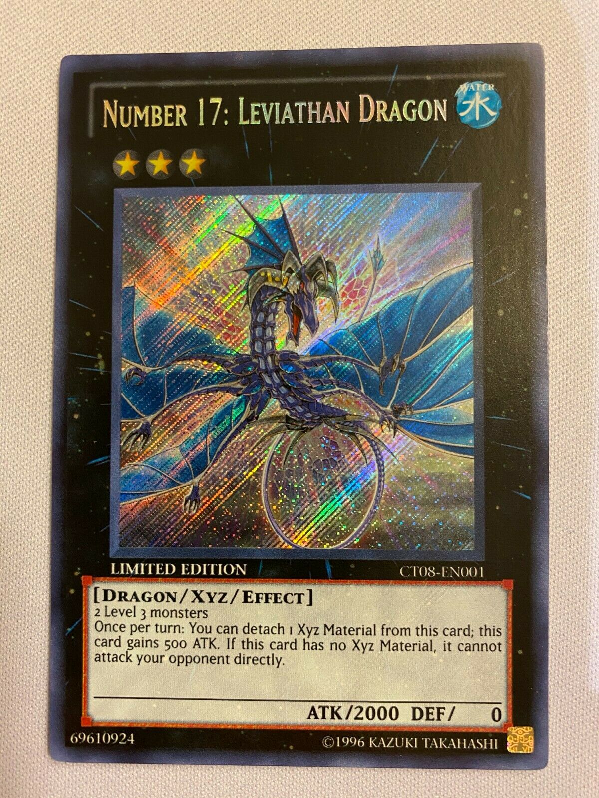 Yugioh Number 17: Leviathan Dragon CT08-EN001 Limited Edition Secret R