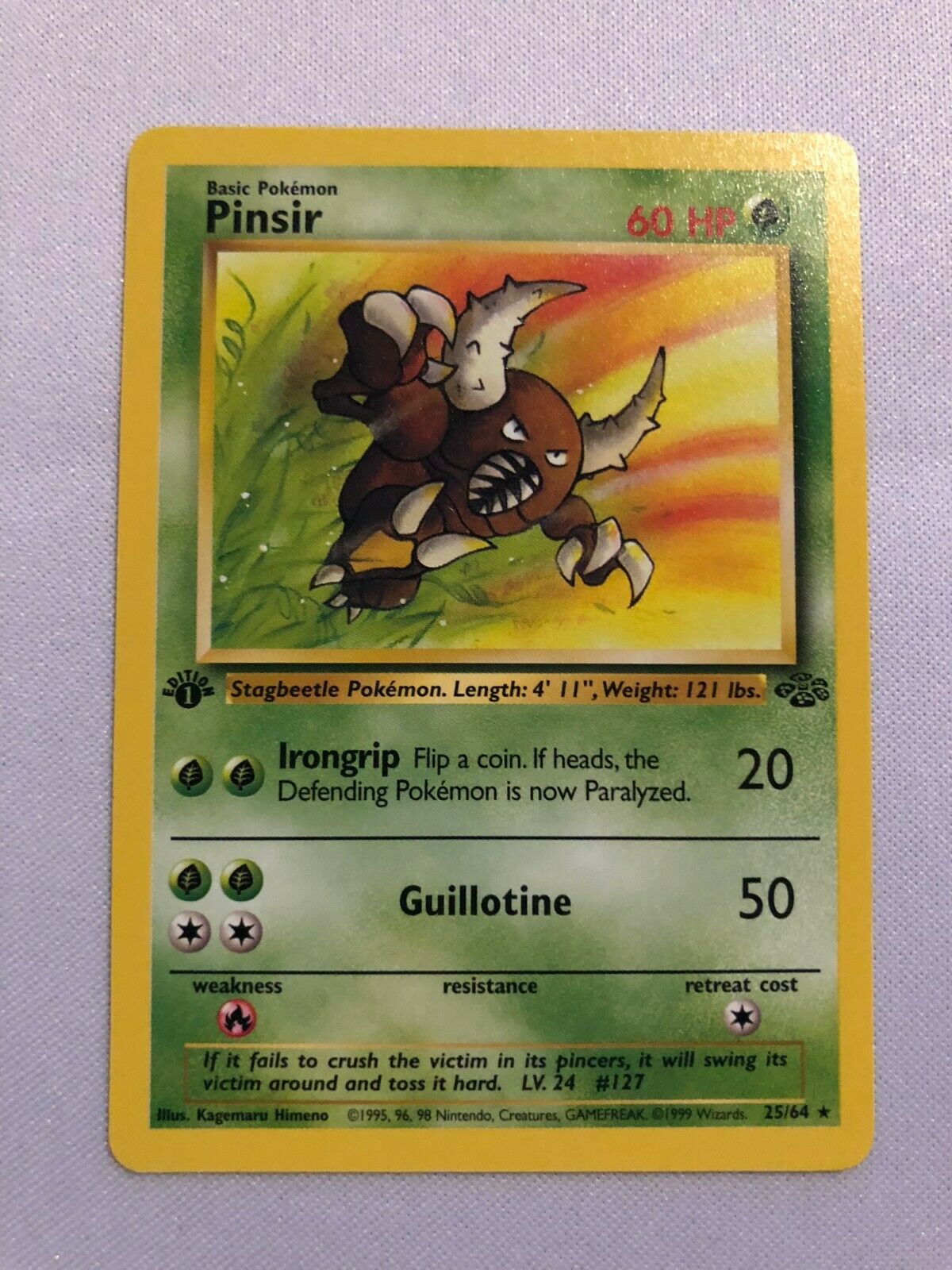 Pinsir 25/64 Rare 1st Edition Jungle Set Pokemon Card Near Mint Pinsir 25/64 Rare 1st Edition Jungle Set Pokemon Card Near Mint