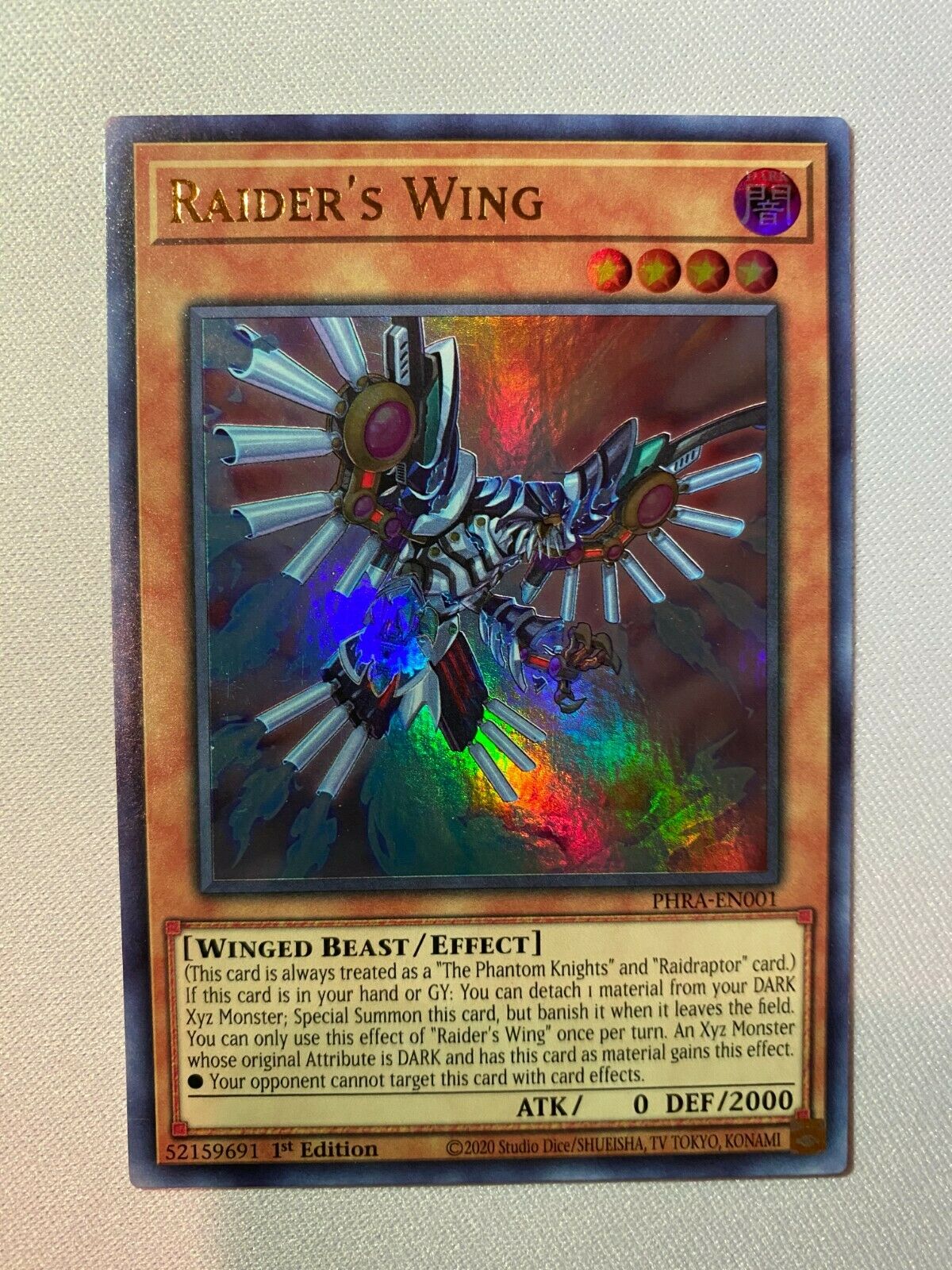 raiders wing yugioh card Yugioh Raider's Wing PHRA-EN001 1st Edition Ultra Rare Near Mint