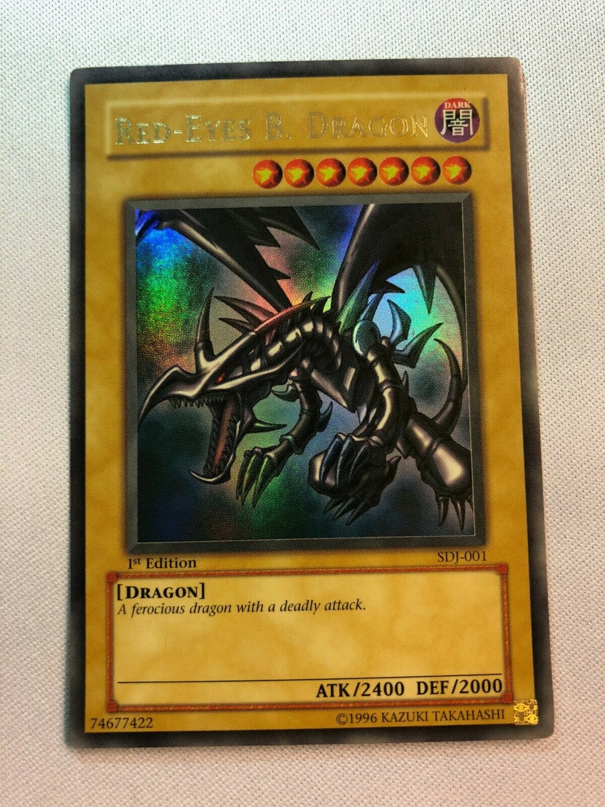 yugioh card red eyes b dragon Yugioh Red-Eyes B. Dragon SDJ-001 Ultra Rare 1st Edition Near Mint
