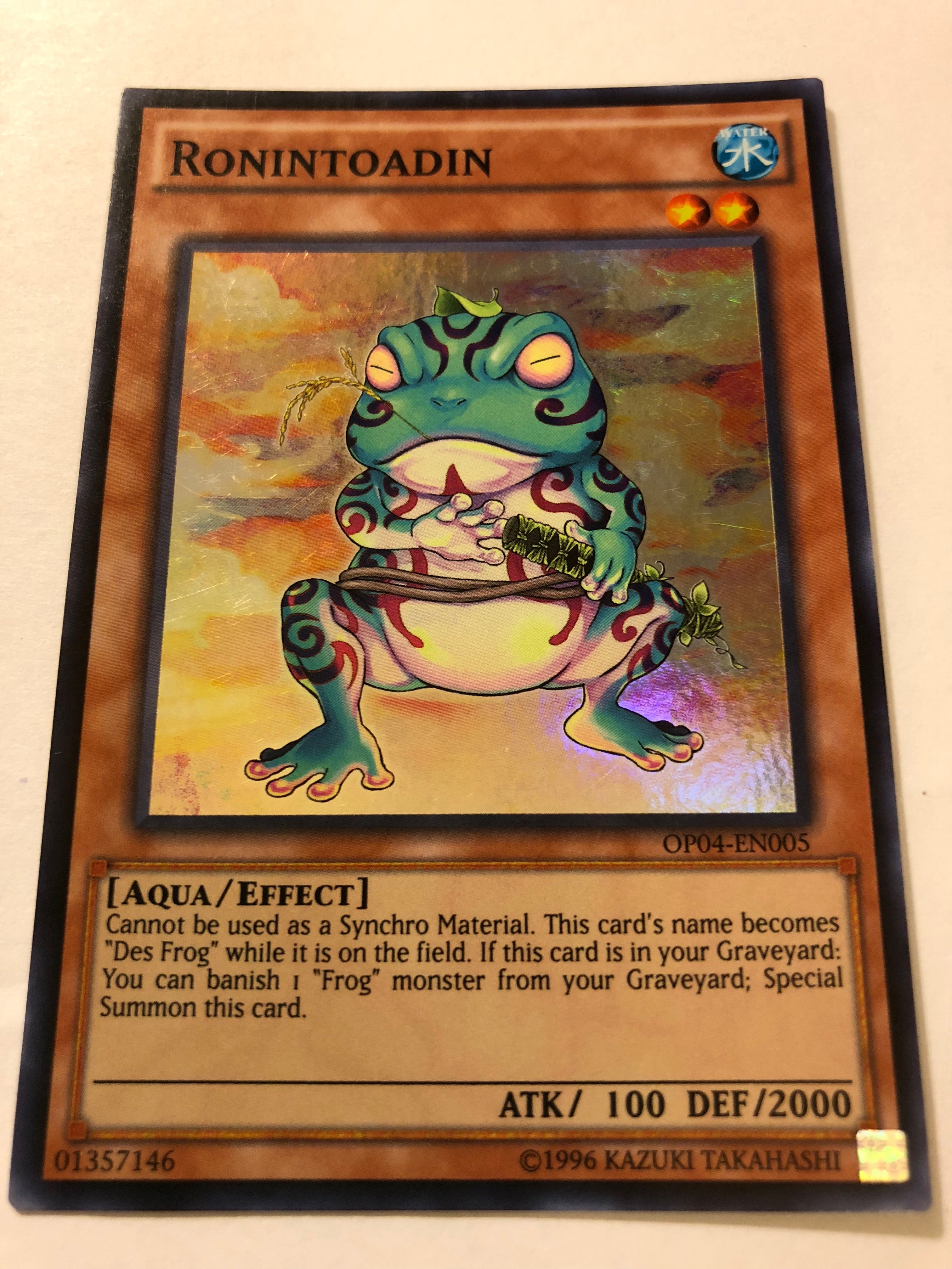 Yugioh Ronintoadin OP04-EN005 Super Rare Near Mint Yugioh Ronintoadin OP04-EN005 Super Rare Near Mint