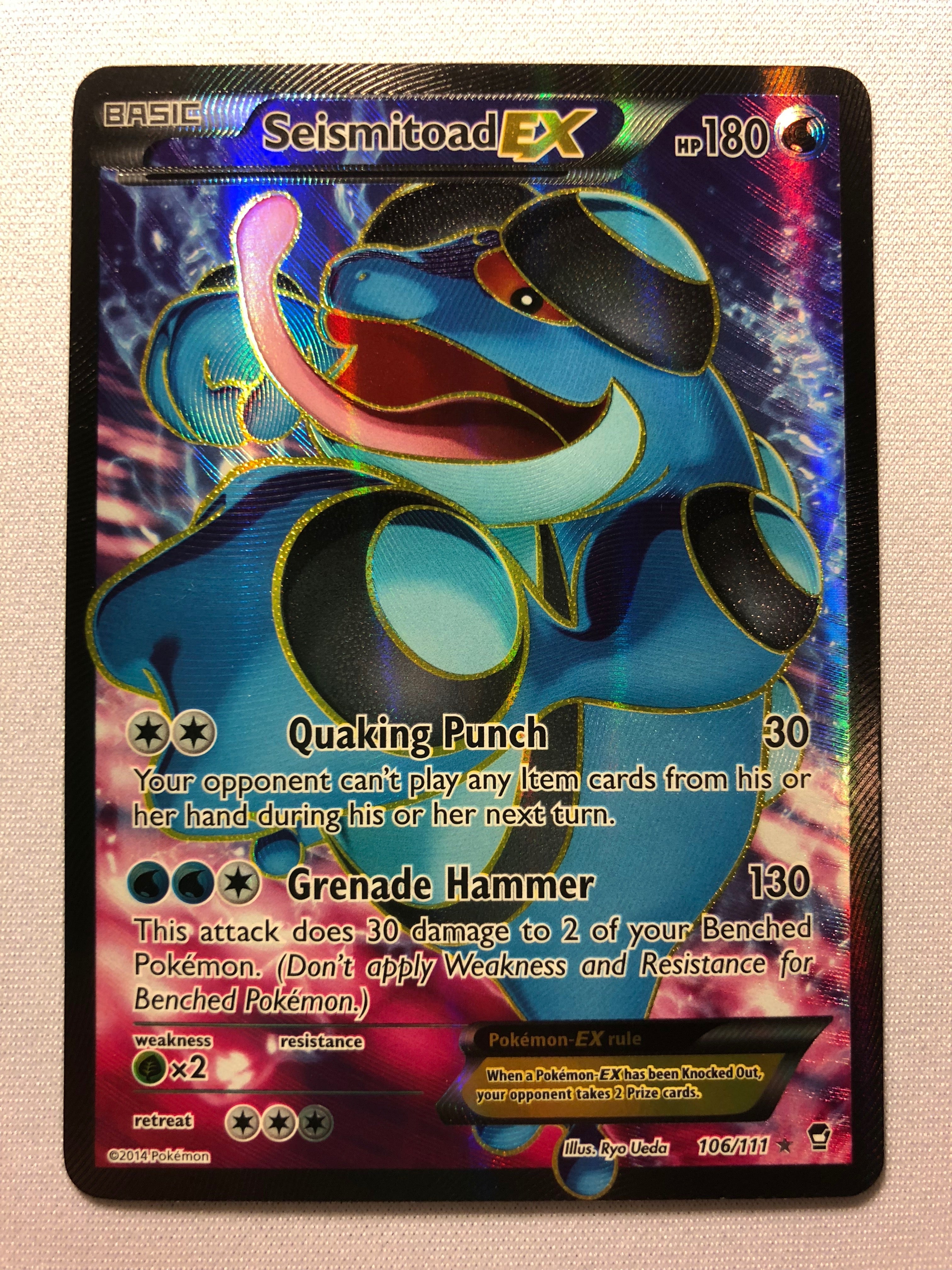 Seismitoad EX 106/111 Full Art Furious Fists Holo Rare Pokemon Card Near Mint Seismitoad EX 106/111 Full Art Furious Fists Holo Rare Pokemon Card Near Mint