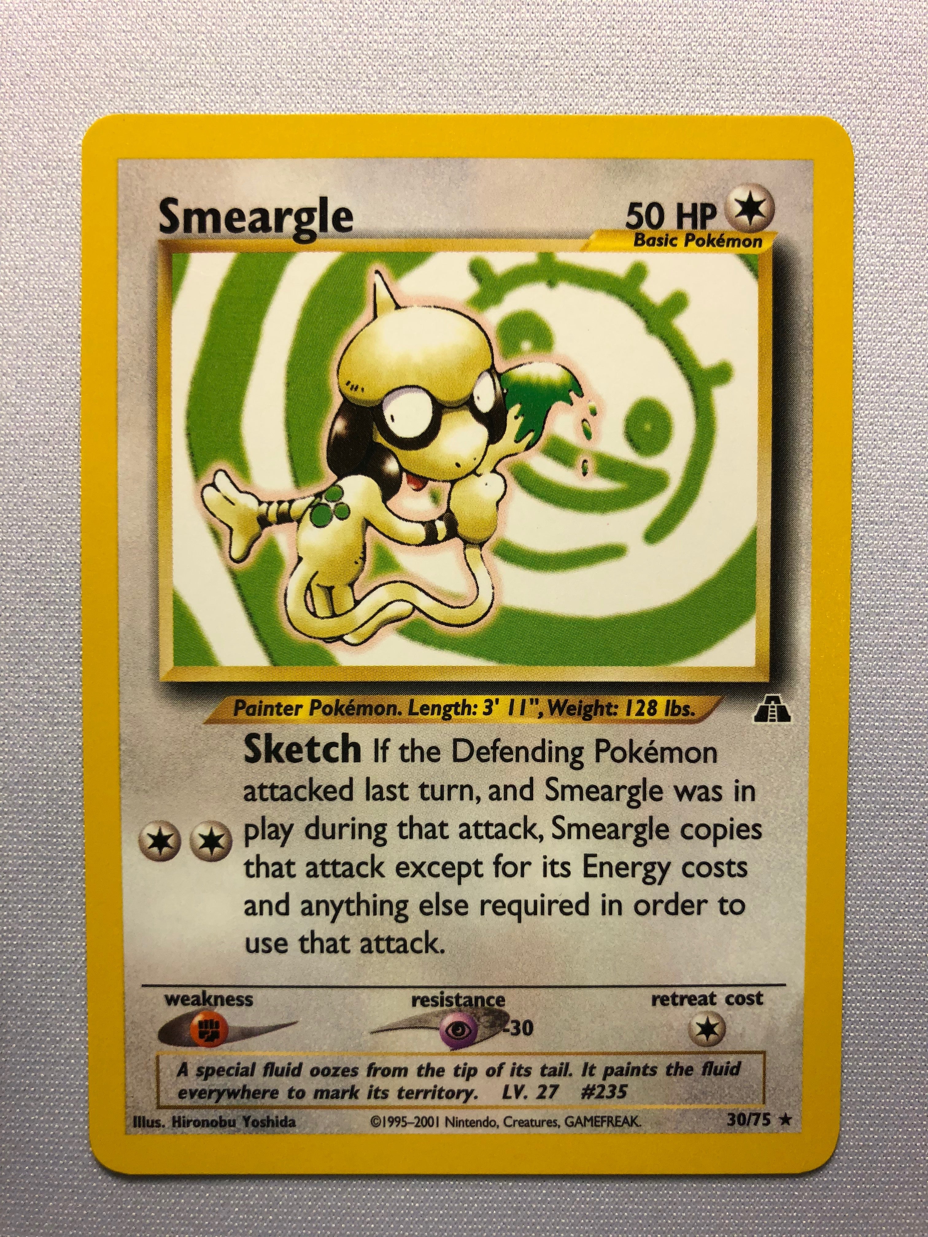 pokemon smeargle card Smeargle 30/75 Non-Holo Rare Neo Discovery Pokemon Card Near Mint