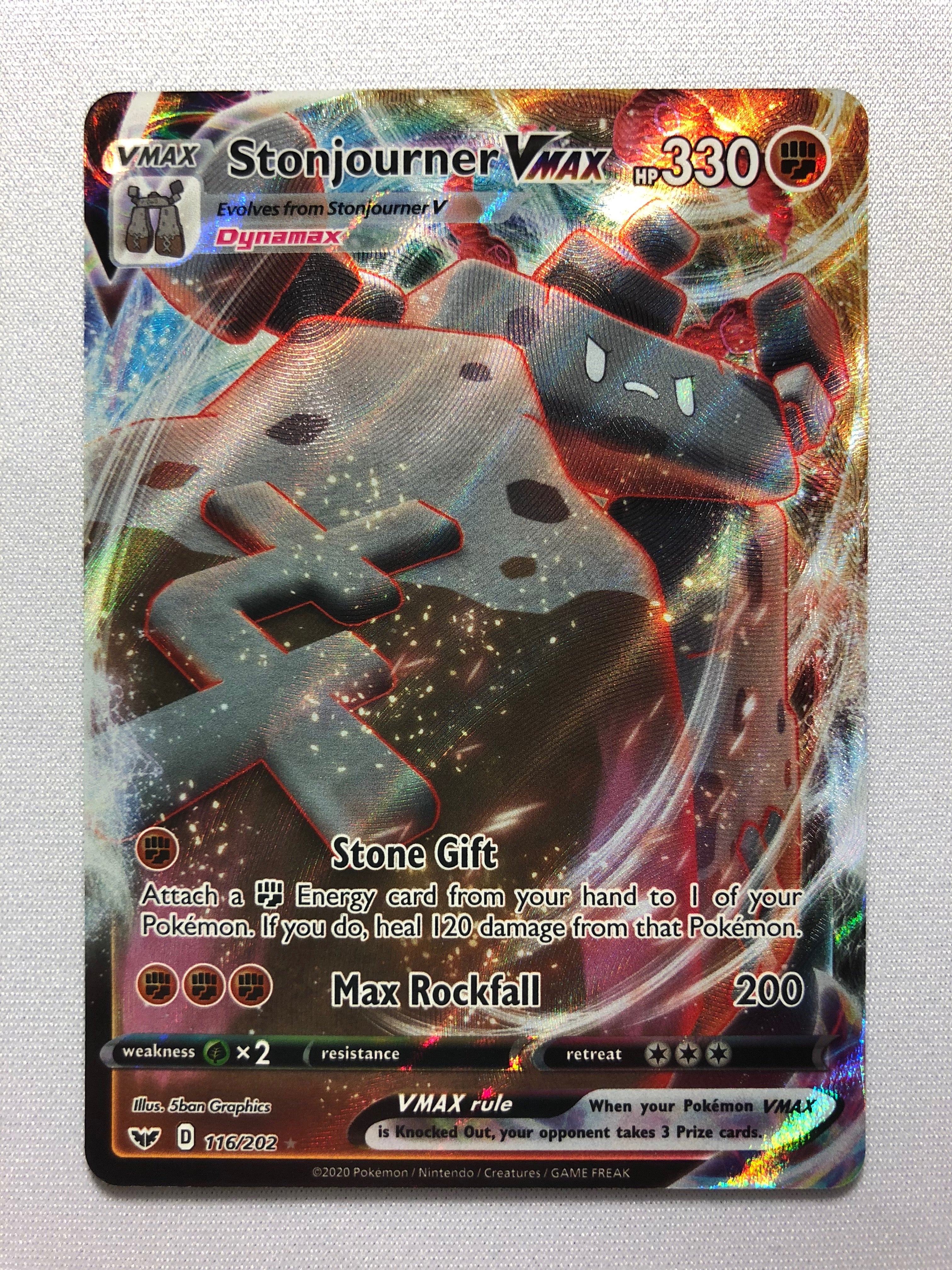 stonjourner pokemon card Stonjourner VMAX 116/202 Sword & Shield Holo Rare Pokemon Card Near Mint