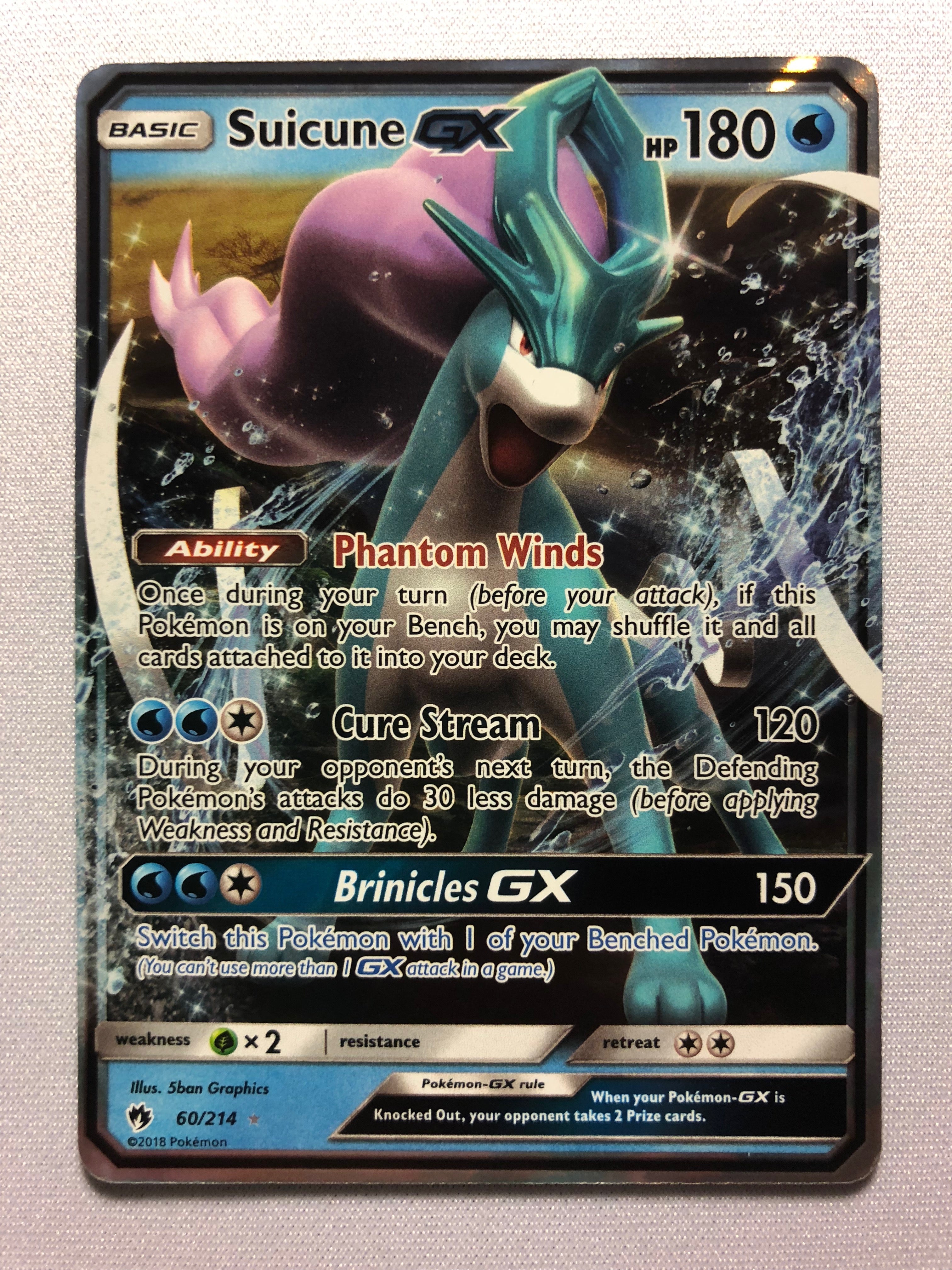 Suicune GX 60/214 Holo Ultra Rare Pokemon Card Near Mint Suicune GX 60/214 Holo Ultra Rare Pokemon Card Near Mint