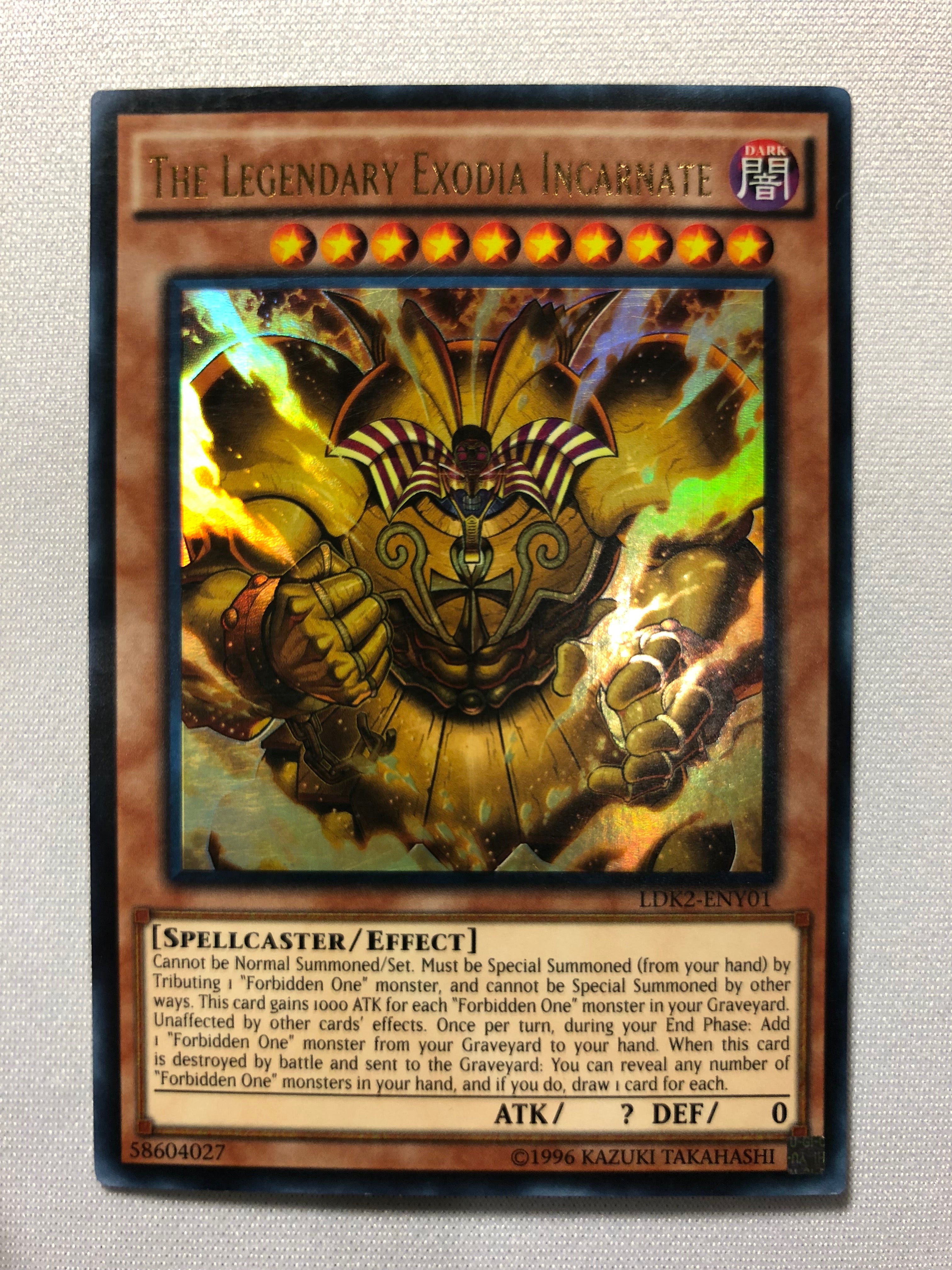 the legendary yugioh cards Yugioh The Legendary Exodia Incarnate LDK2-ENY01 Ultra Rare Unlimited