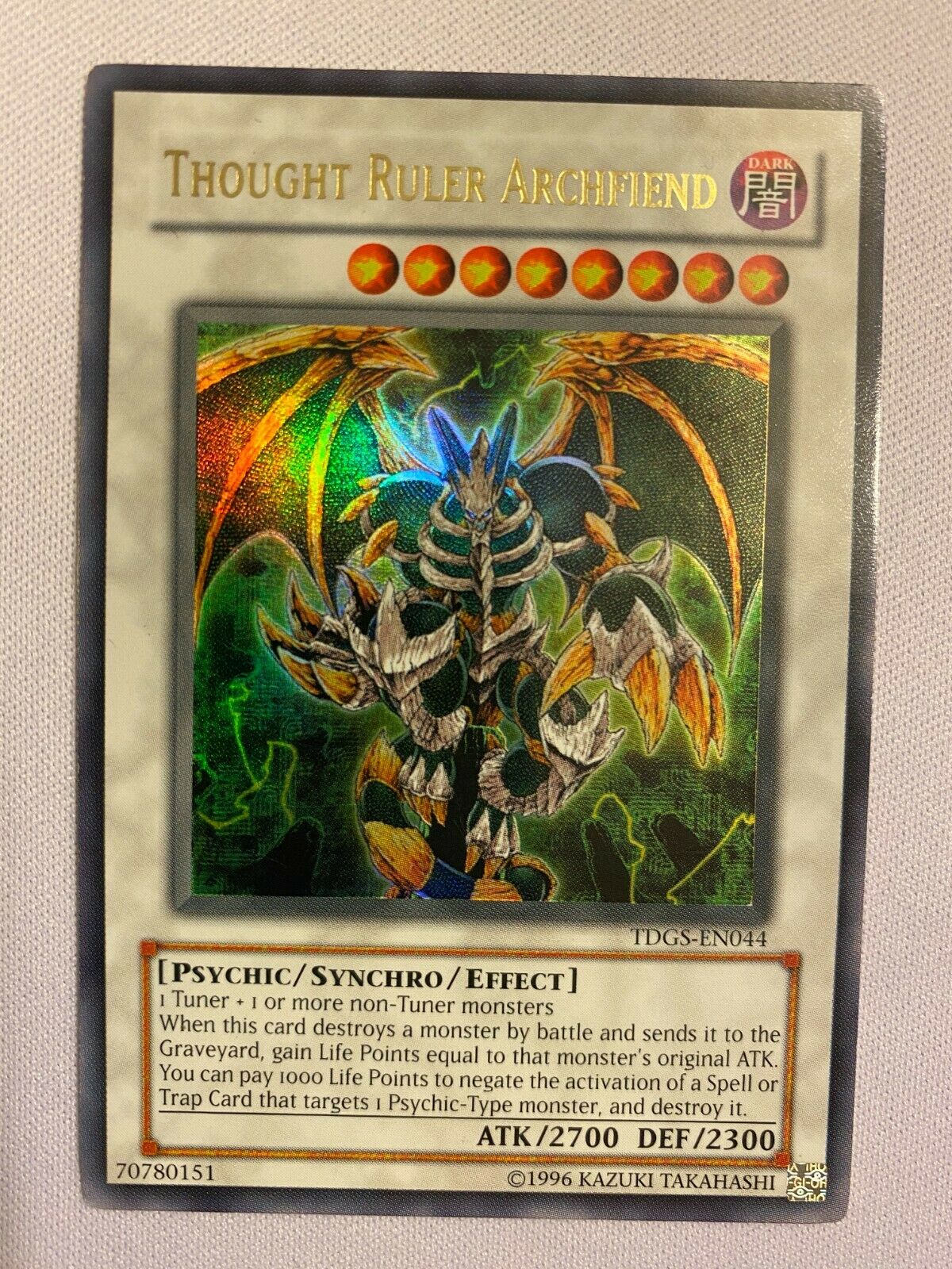 Yugioh Thought Ruler Archfiend TDGS-EN044 Unlimited Edition Ultra Rare