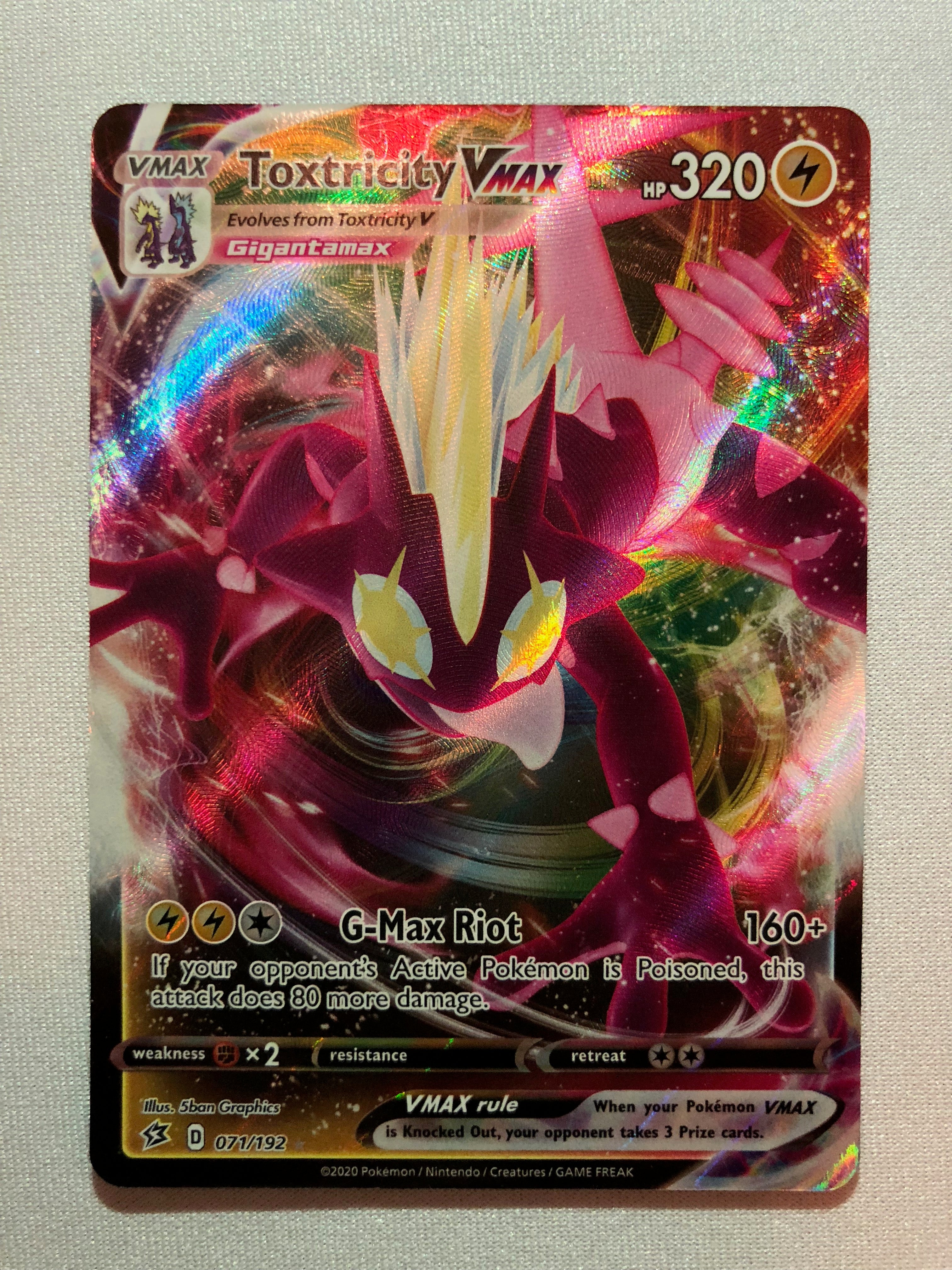 Toxtricity VMAX 071/192 Rebel Clash Full Art Ultra Holo Rare Pokemon C