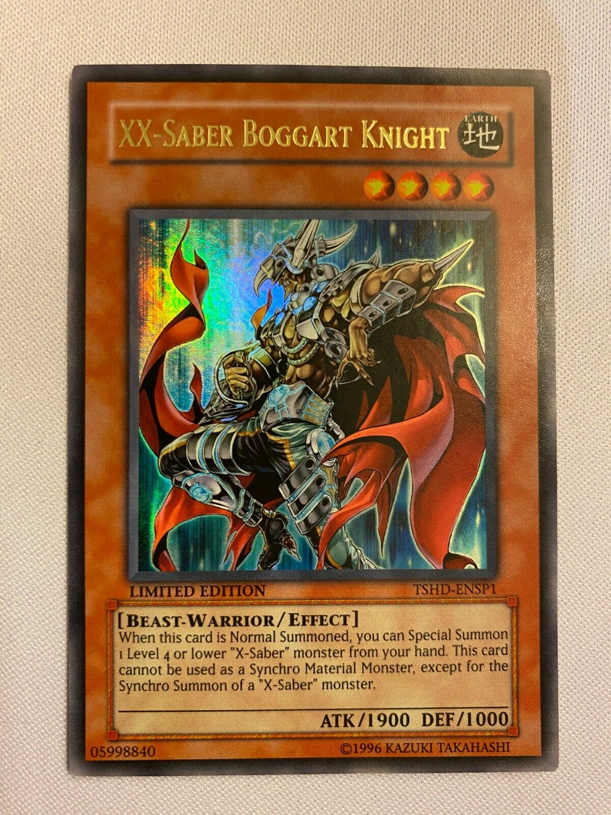 Yugioh XX-Saber Boggart Knight TSHD-ENSP1 Limited Edition Ultra Rare N Yugioh XX-Saber Boggart Knight TSHD-ENSP1 Limited Edition Ultra Rare N