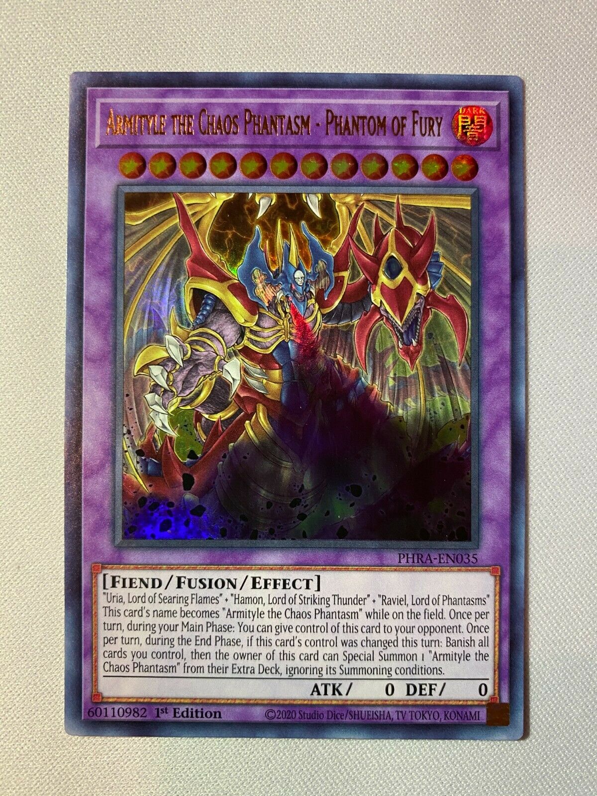 Yugioh Armityle the Chaos Phantasm Phantom of Fury PHRA-EN035 Ultra Ra