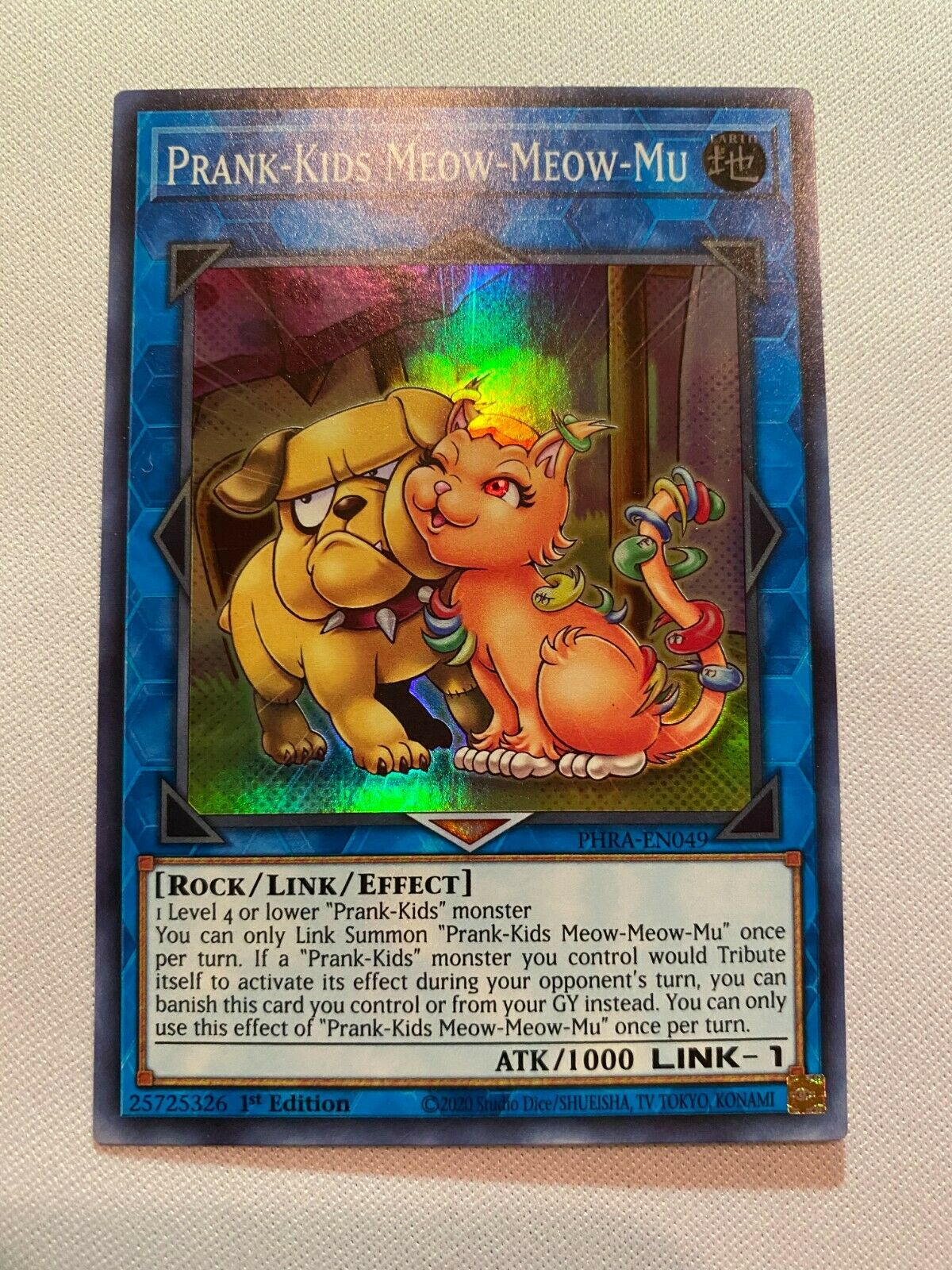 Yugioh Prank-Kids Meow-Meow-Mu PHRA-EN049 1st Edition Super Rare Near