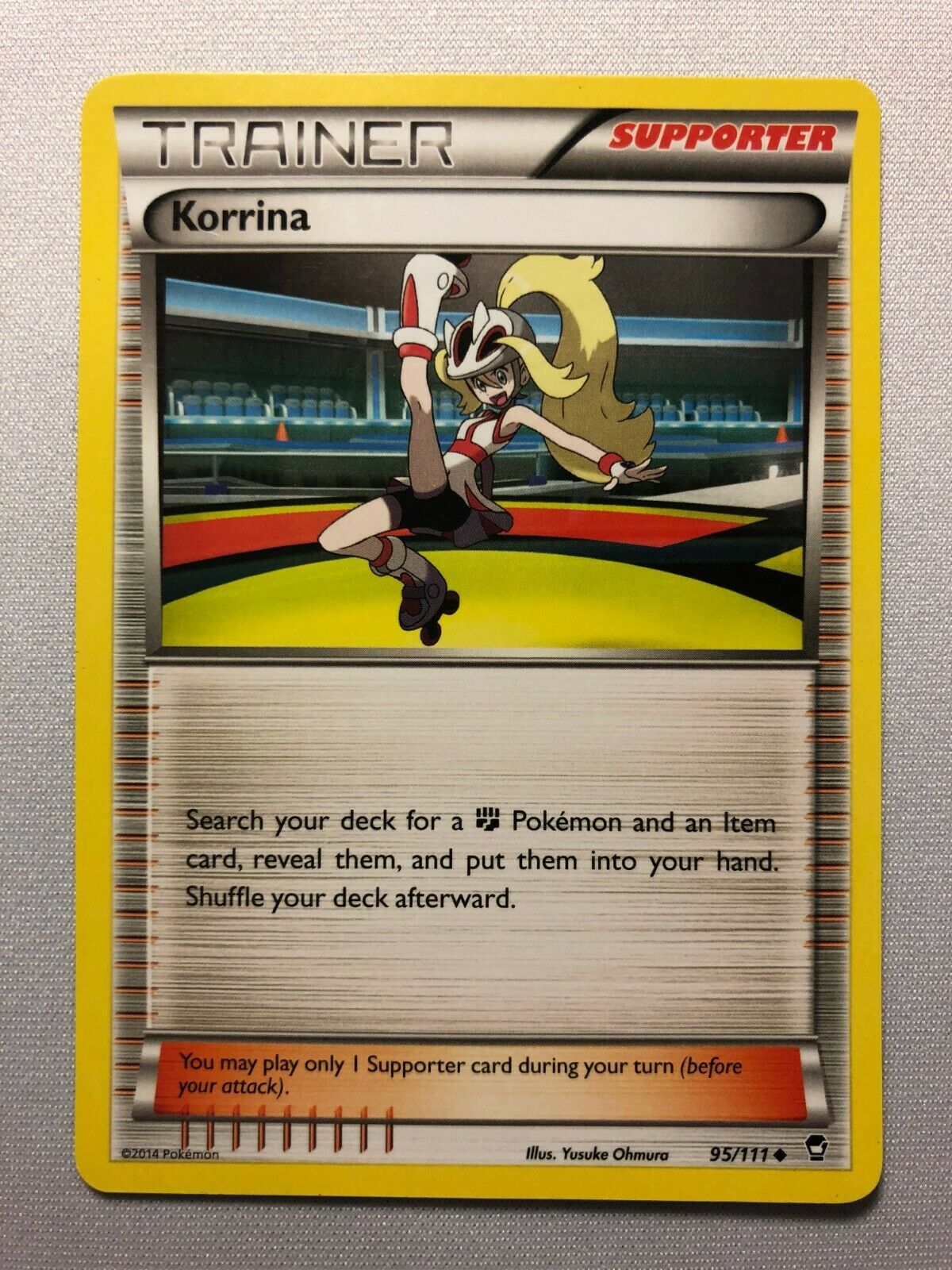 korrina pokemon card Supporter Korrina 95/111 XY Furious Fist Uncommon Pokemon Card Near Mint