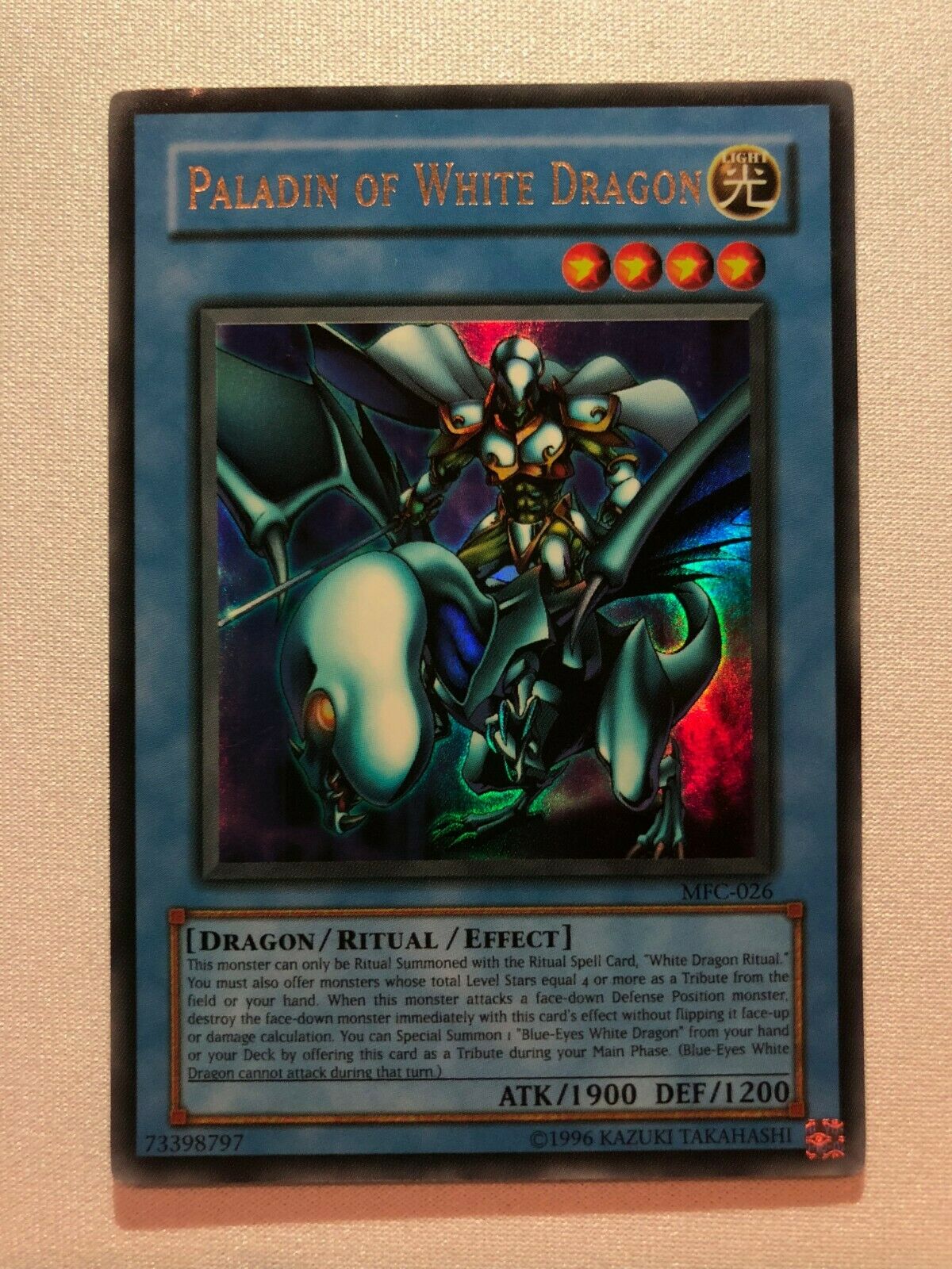 paladin yugioh cards Yugioh Paladin of White Dragon MFC-026 Unlimited Edition Ultra Rare Ne