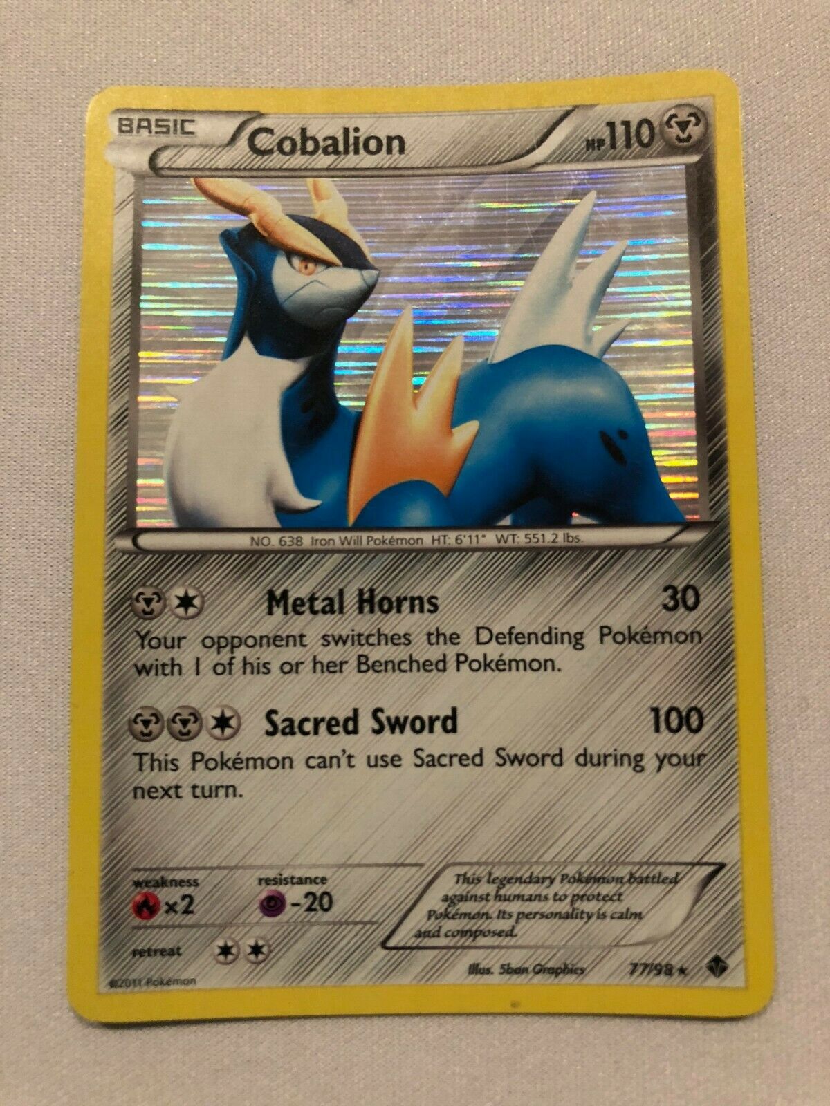 cobalion pokemon card 77/98 Holo Rare Near Mint Material:Planeswalker Party fast-moving This Art Rare version Real vs Fake: How
