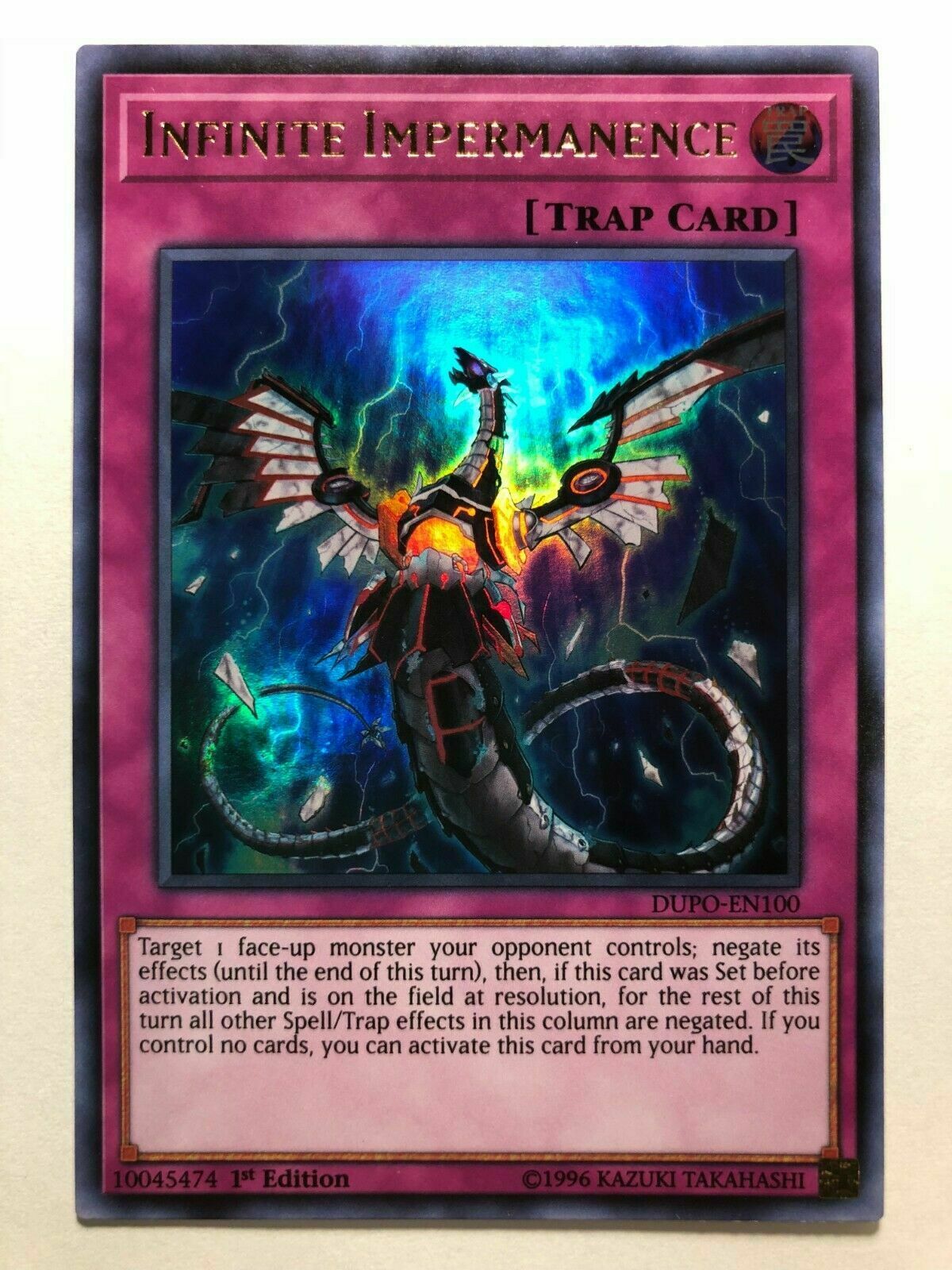 Yugioh Infinite Impermanence DUPO-EN100 Ultra Rare 1st Edition Near Mi