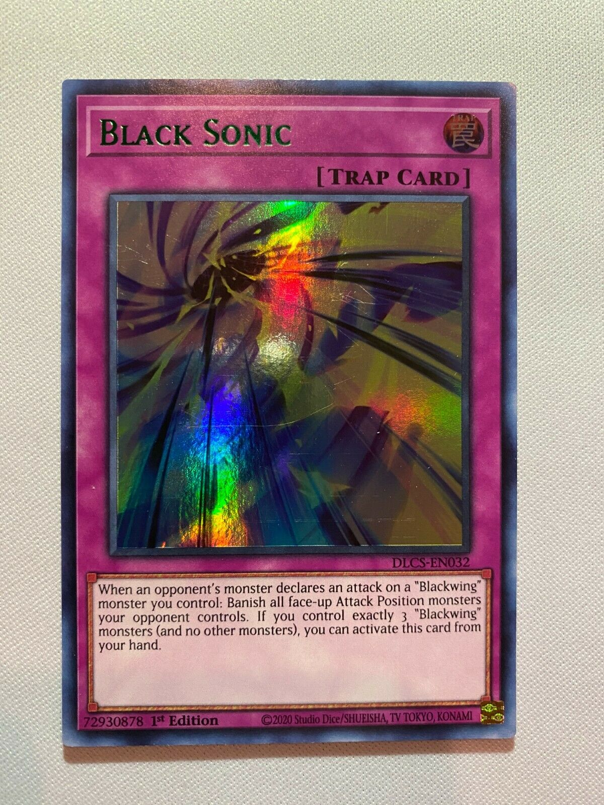 yugioh blackwing trap cards Yugioh Black Sonic DLCS-EN032 Green Ultra Rare 1st Edition Near Mint