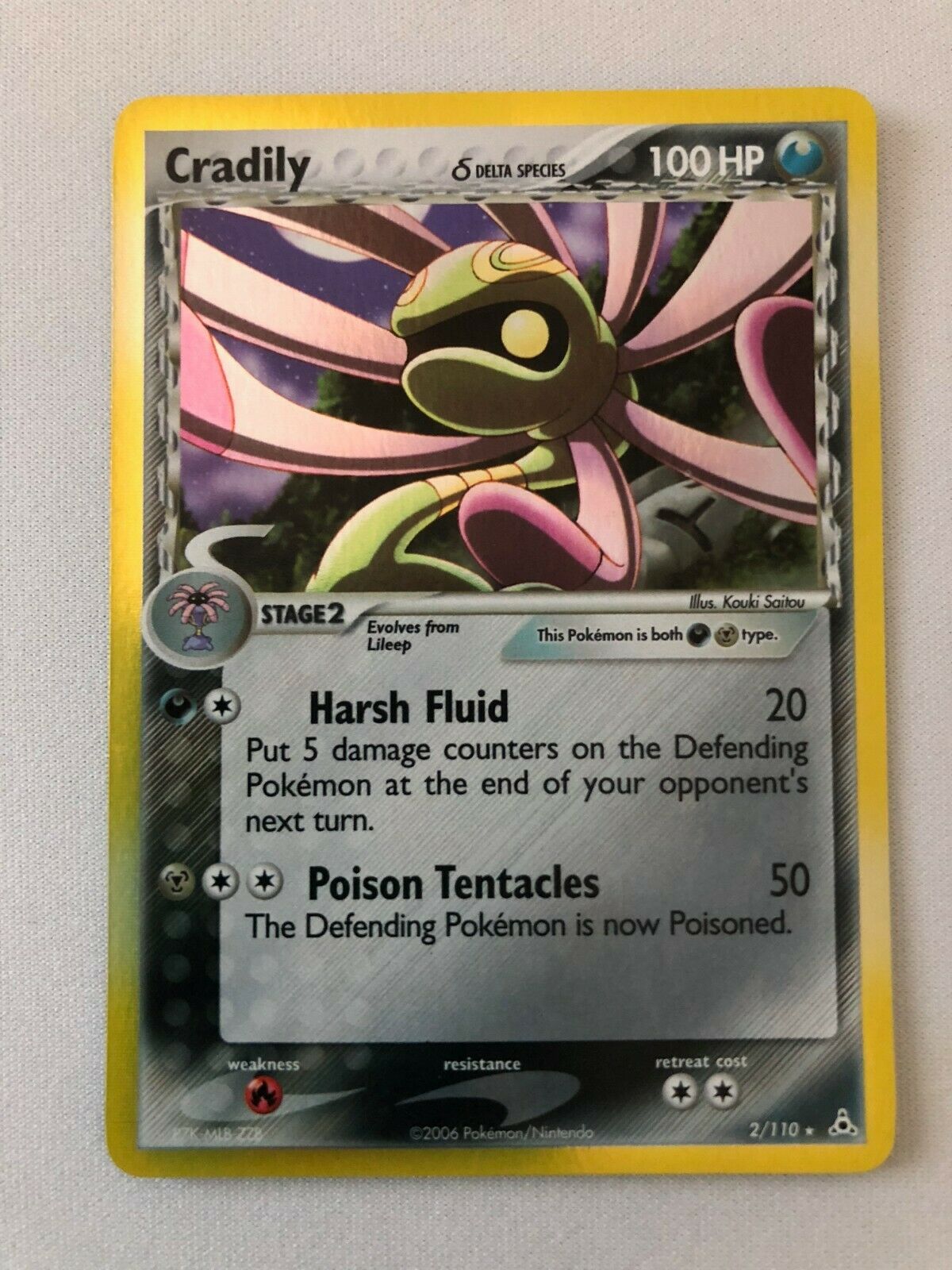 pokemon cradily card Cradily (Delta Species) 2/110 Holo Rare Holon Phantoms Pokemon Card Ne