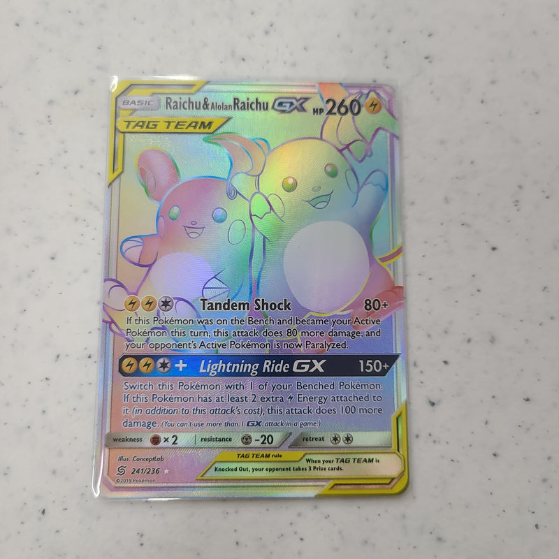 Raichu & Alolan Raichu GX (Secret) - SM - Unified Minds (SM11) 241/236